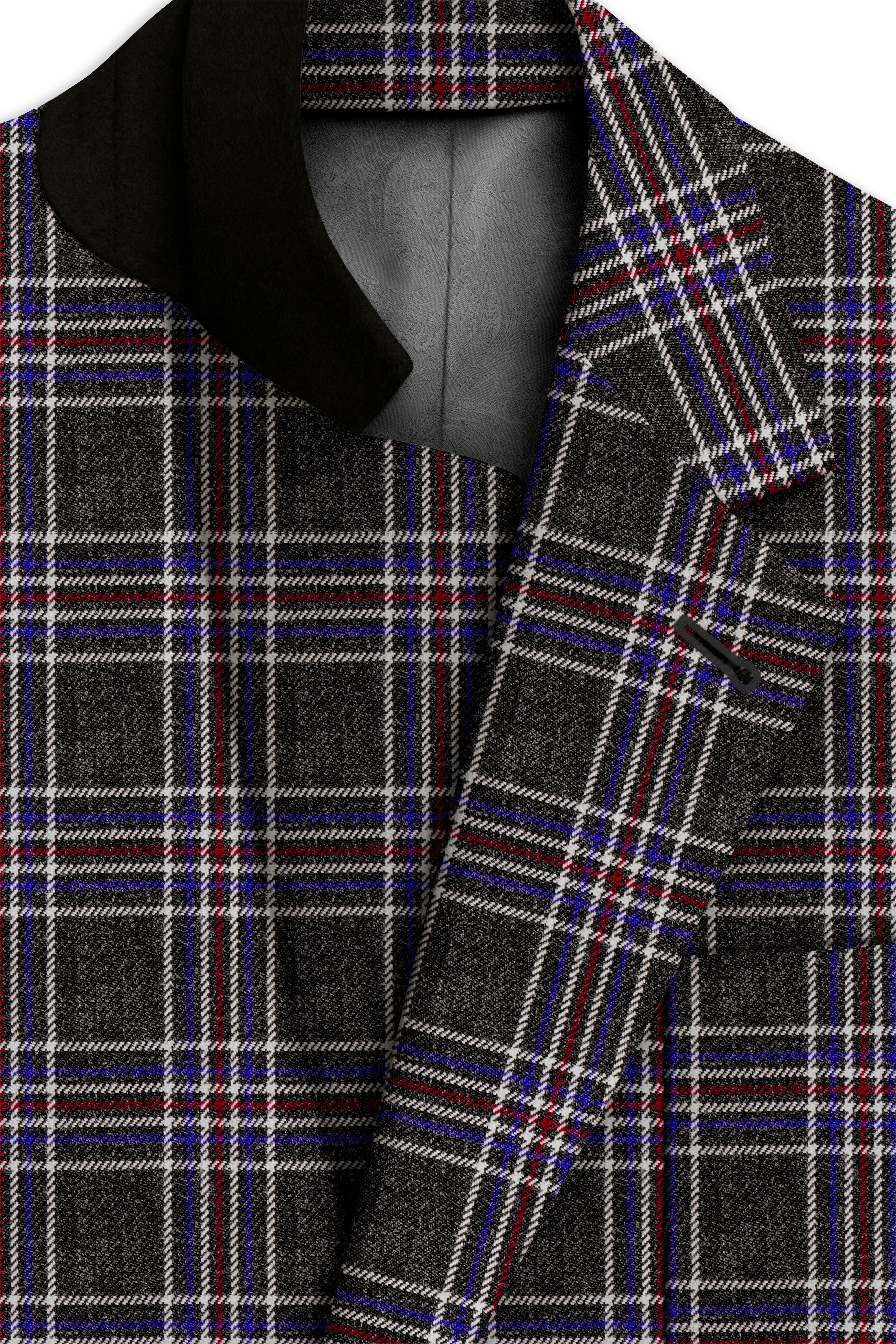 Tuatara Gray Multicolour Plaid Tweed Blazer