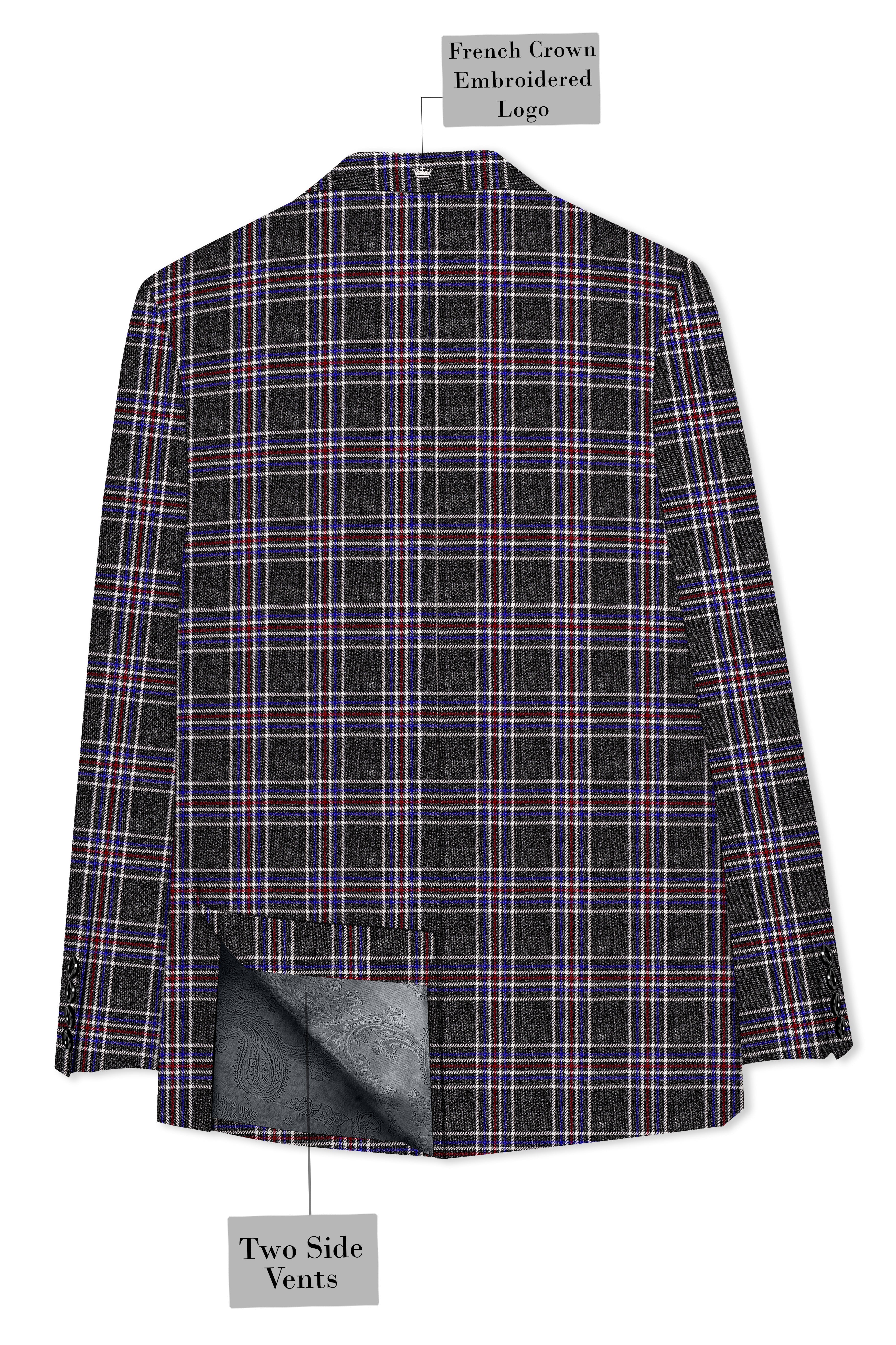 Tuatara Gray Multicolour Plaid Tweed Blazer