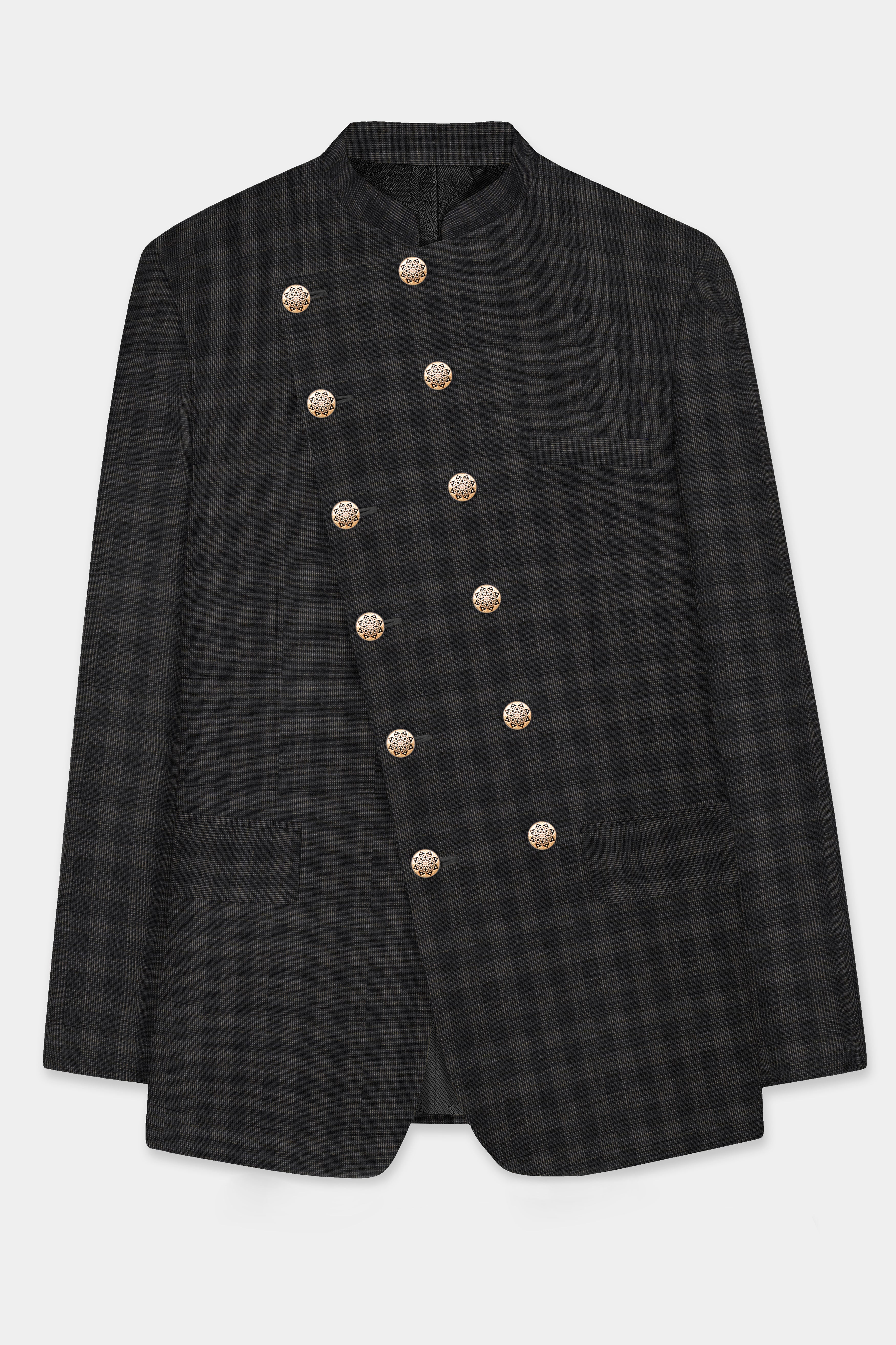 Thunder Gray Plaid Wool Rich Blazer