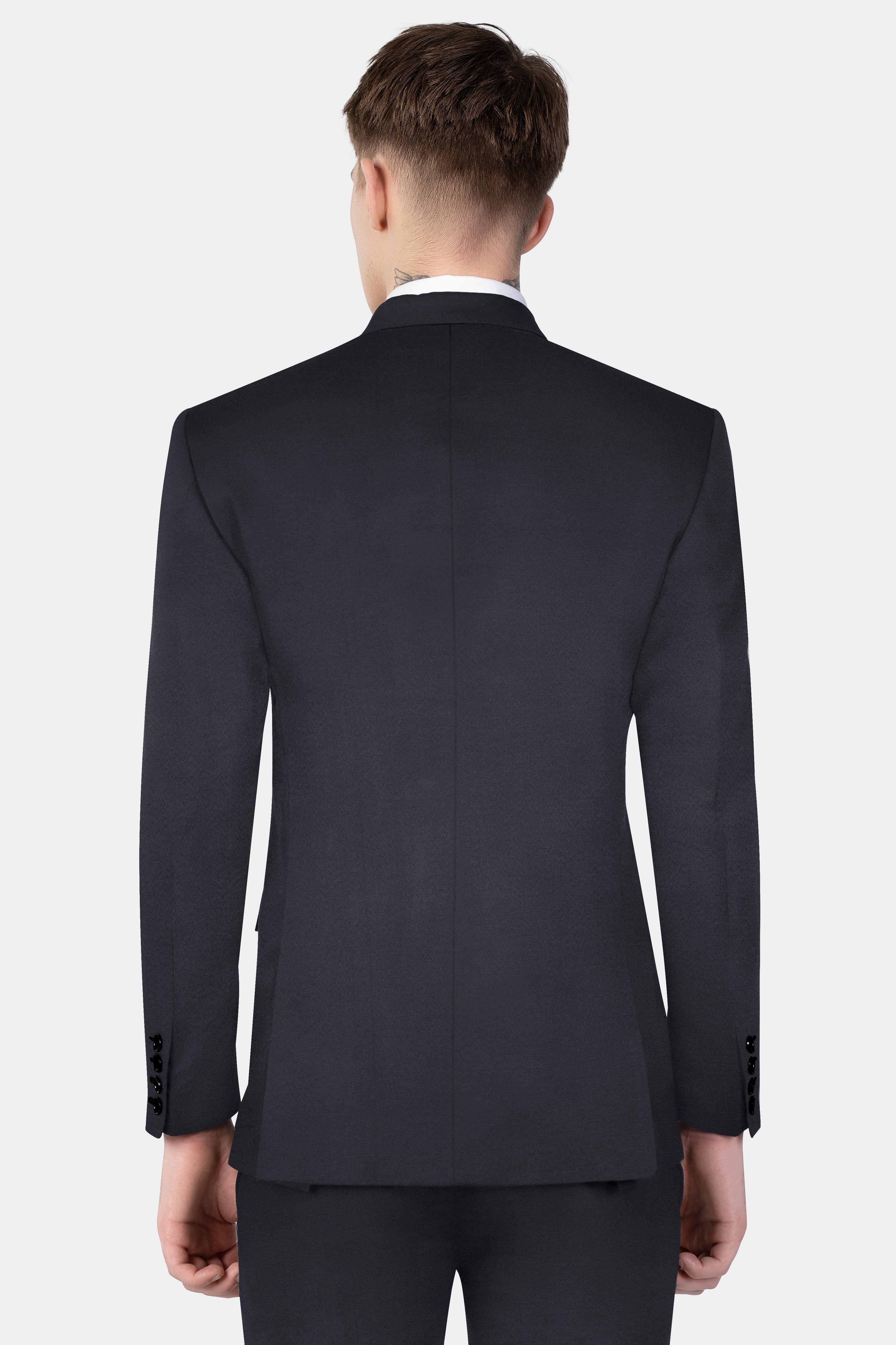 Piano Gray Wool Blend Single Breasted Blazer