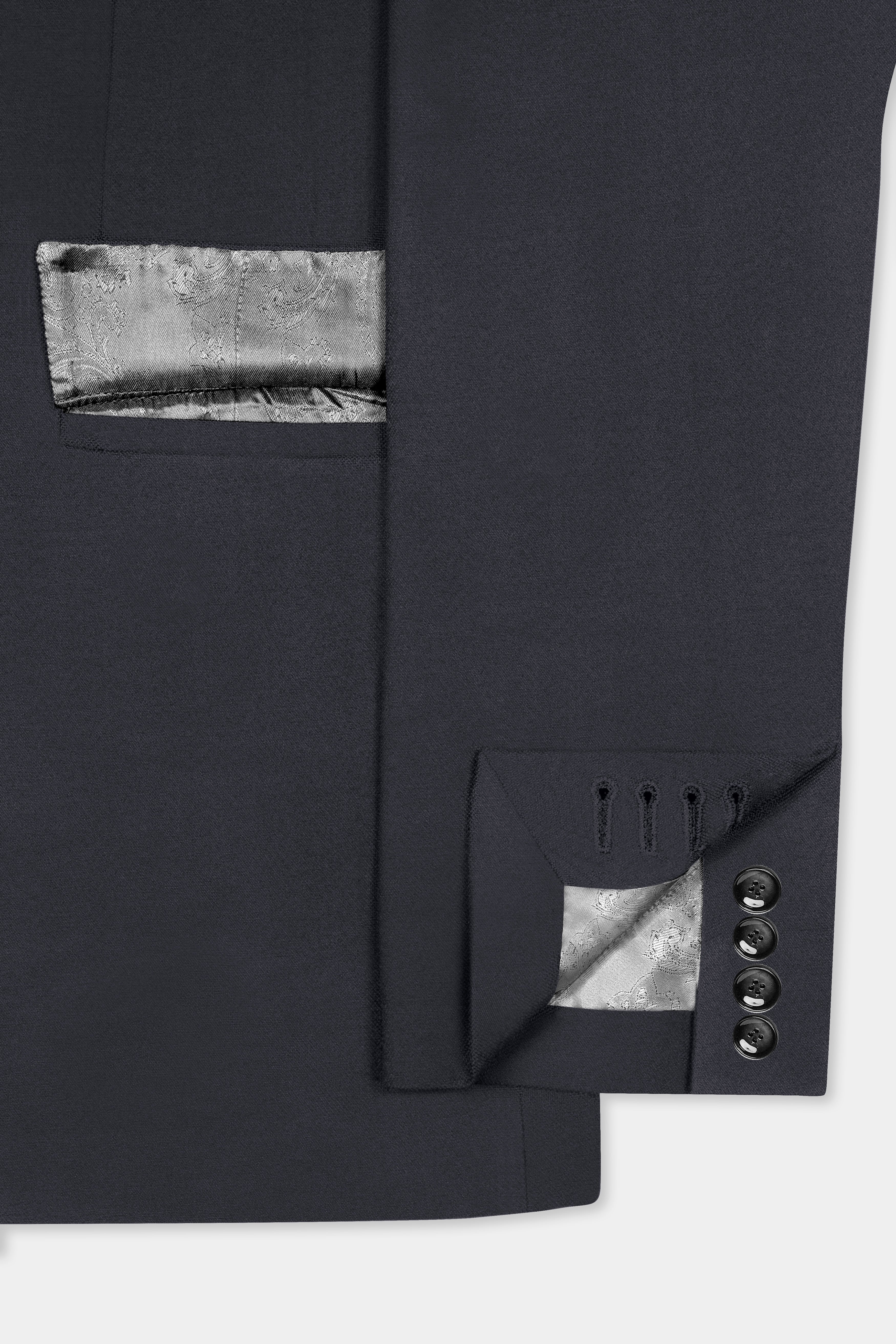 Piano Gray Wool Blend Single Breasted Blazer