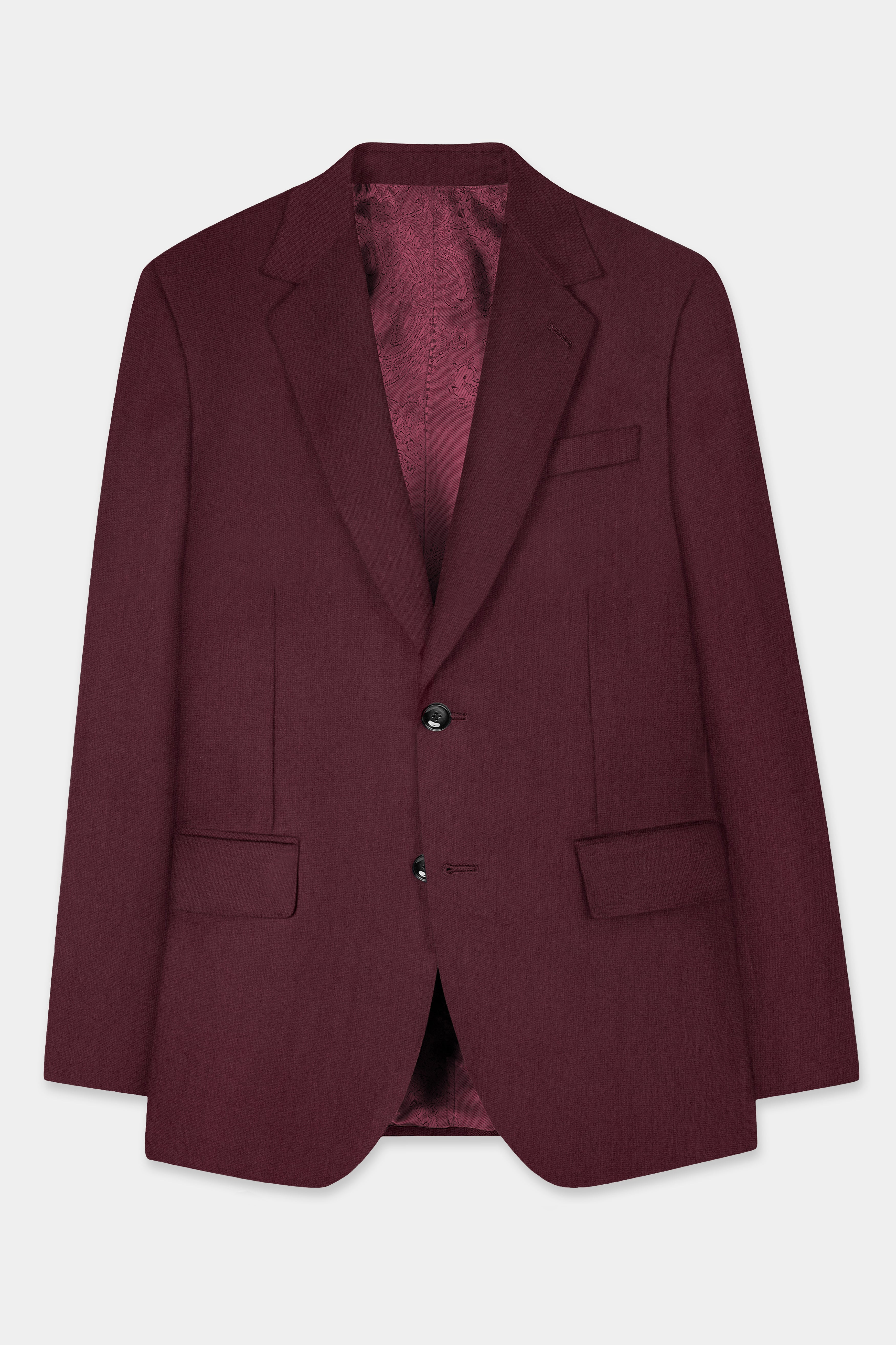 Tamarind Maroon Wool Blend Single Breasted Blazer