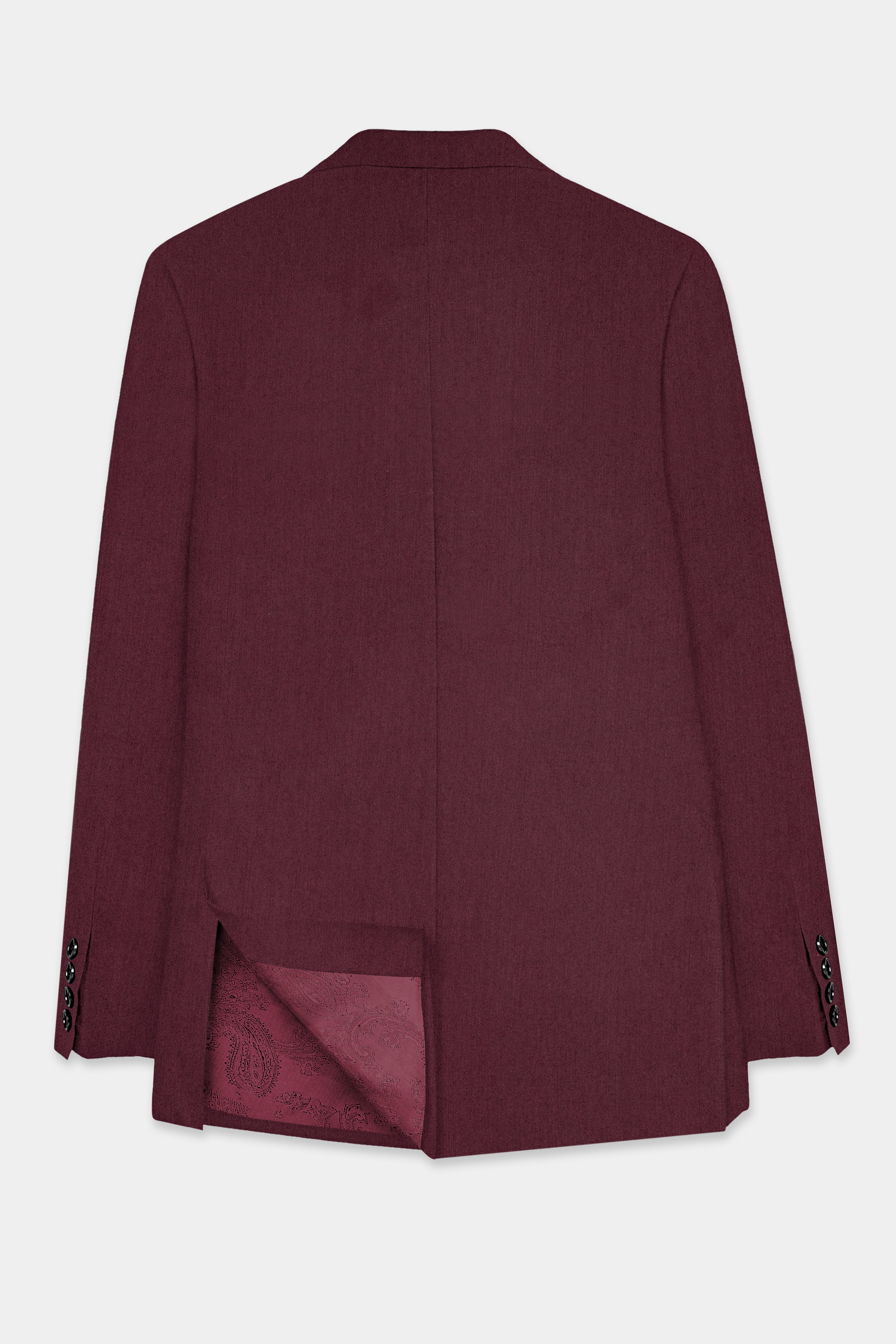 Tamarind Maroon Wool Blend Single Breasted Blazer