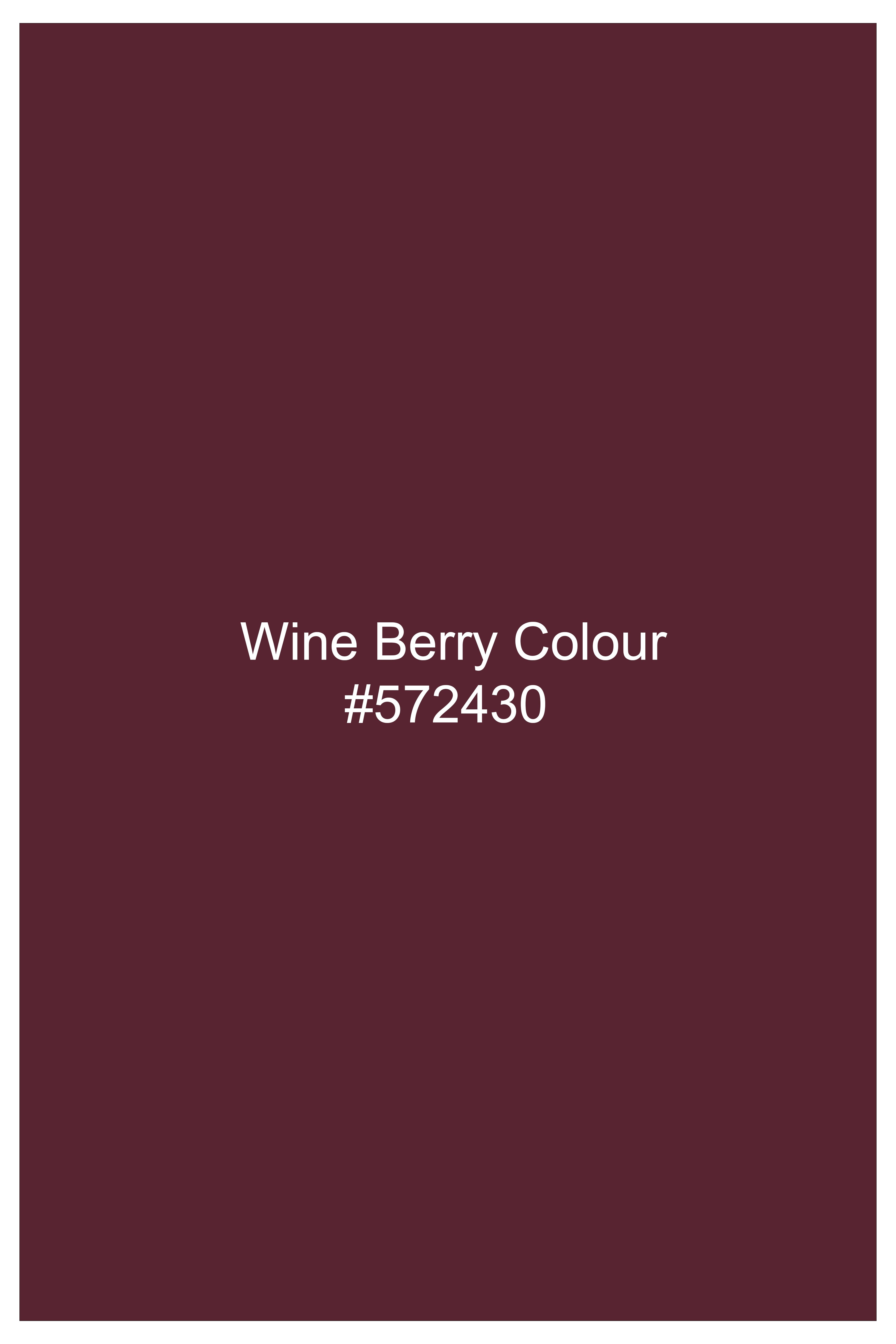 Merlot-Wine Berry Solid Wool Rich Bandhgala Slight Stretch Blazer