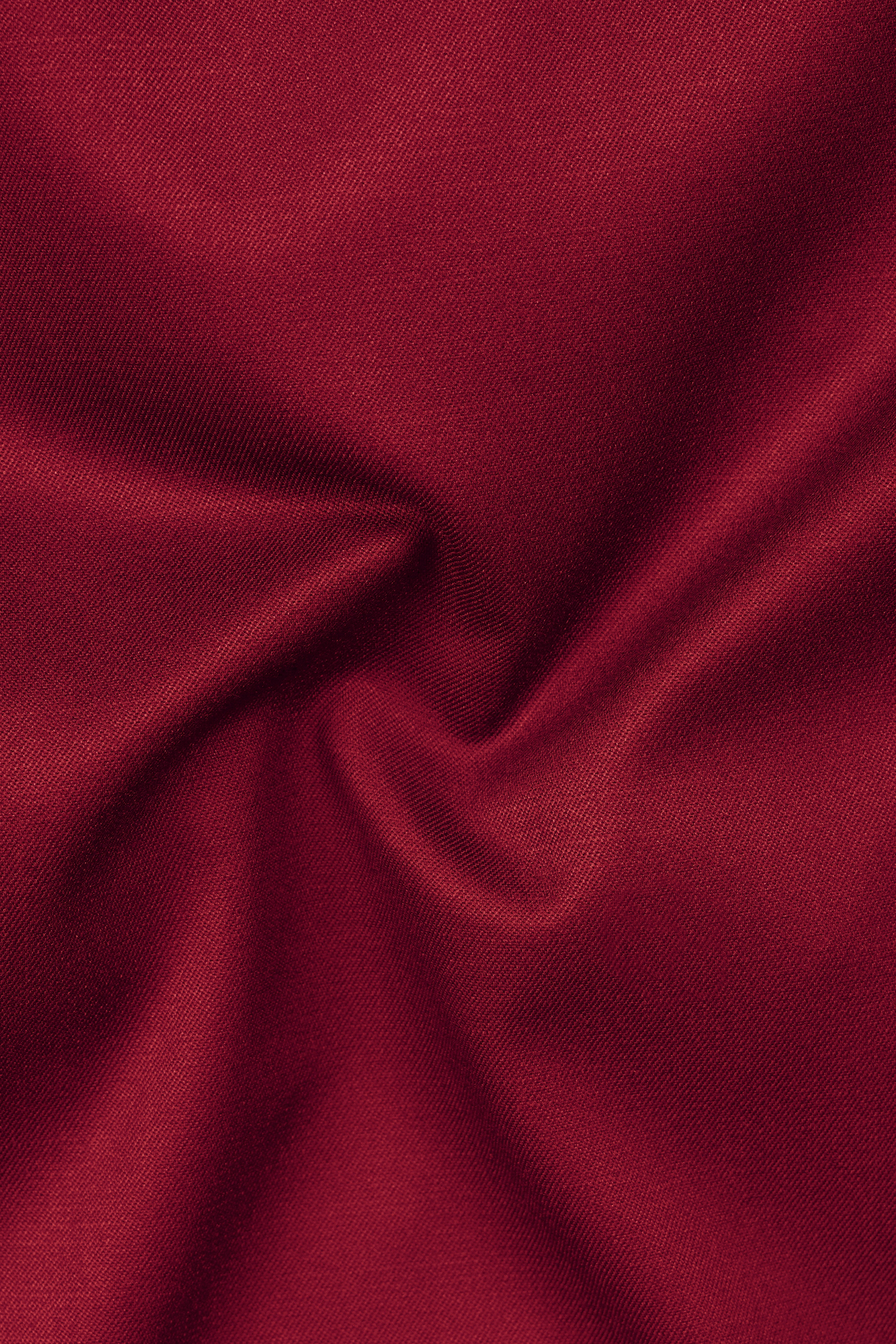 CrimsonAce-Cherry Red Solid Wool Rich Cross Placket Bandhgala Slight Stretch Blazer