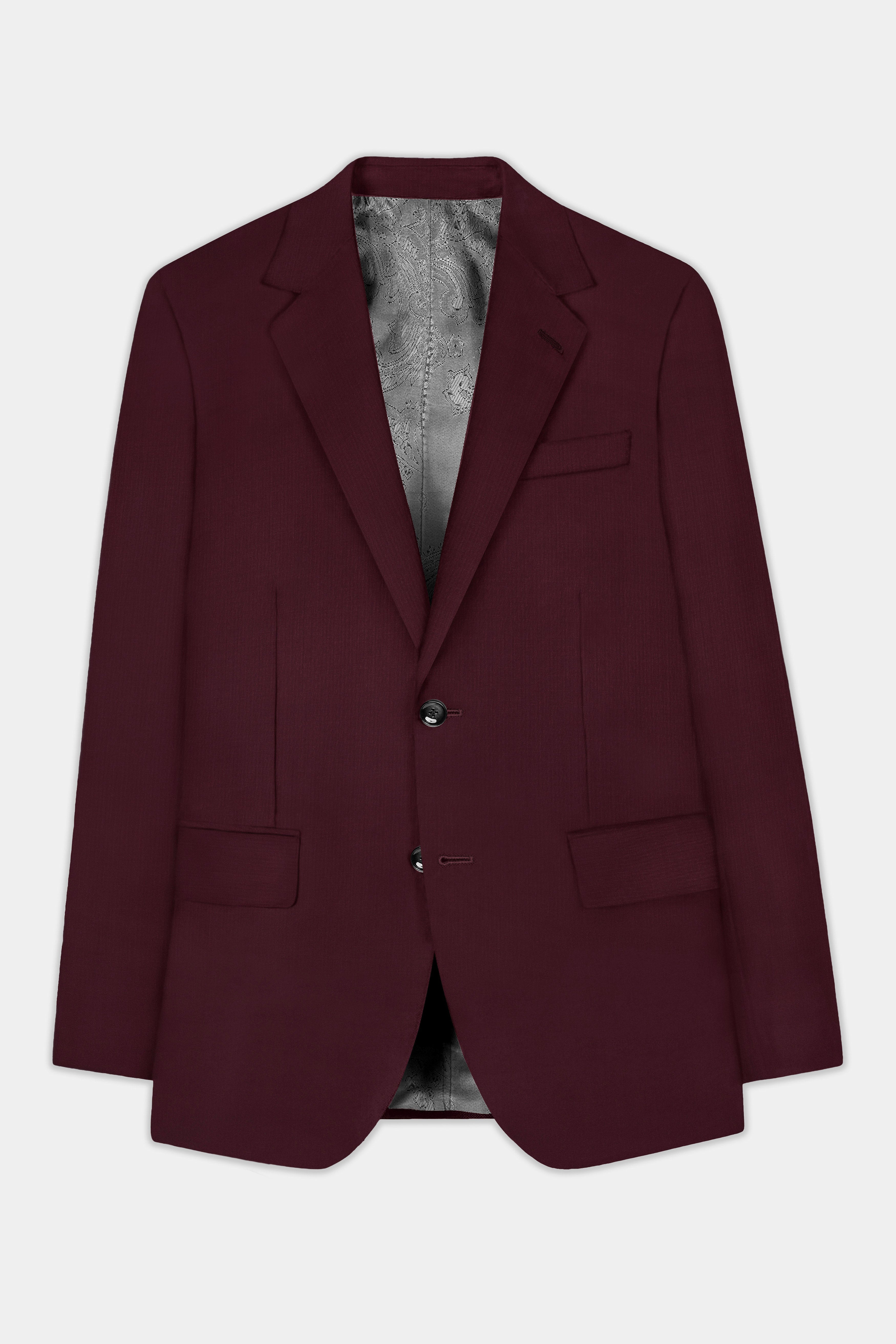 SepiaElite-Tamarind Brown Solid Wool Rich Single Breasted Slight Stretch Blazer