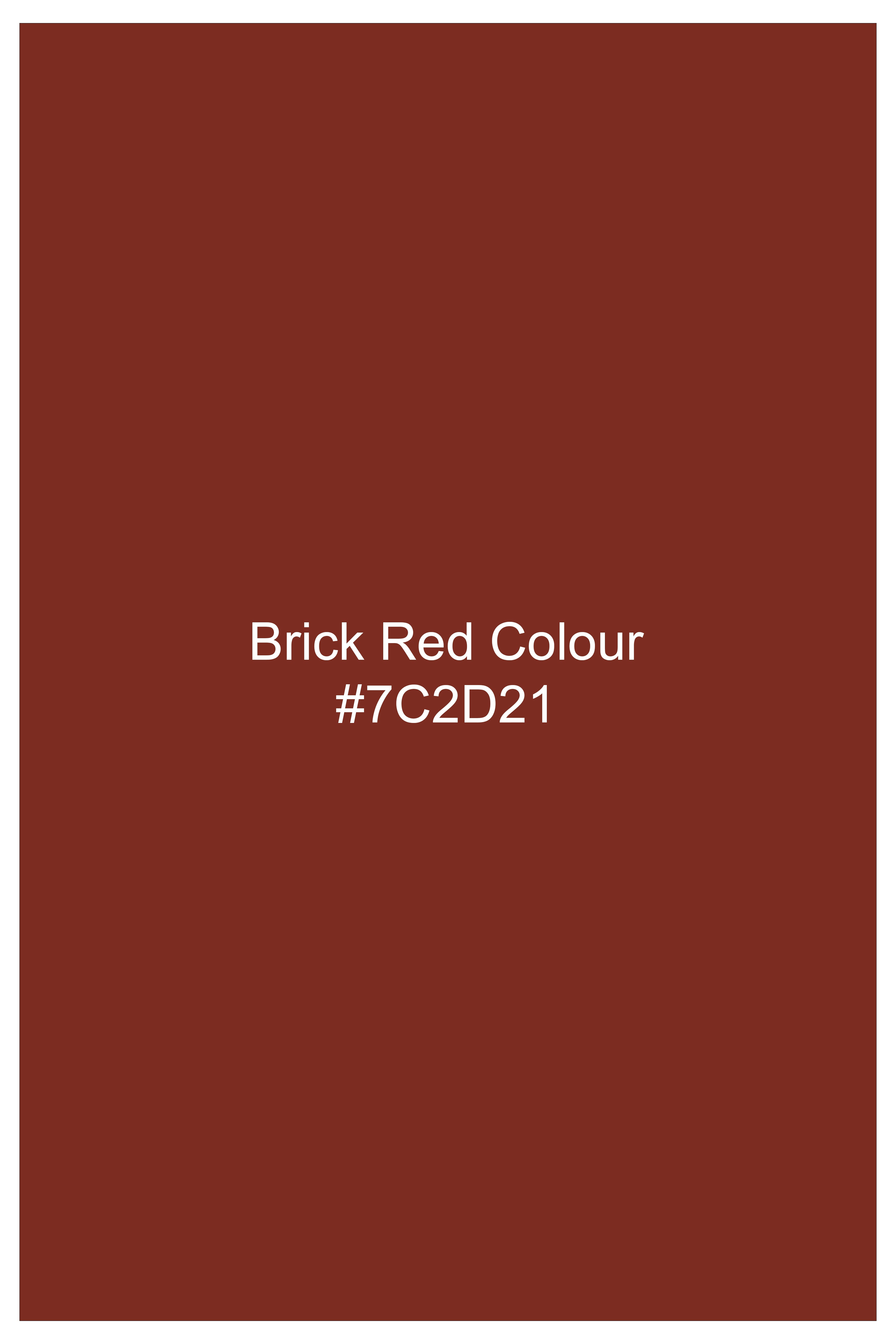 Inferno Rust-Brick Red Solid Wool Rich Peak Lapel Tuxedo Slight Stretch Blazer