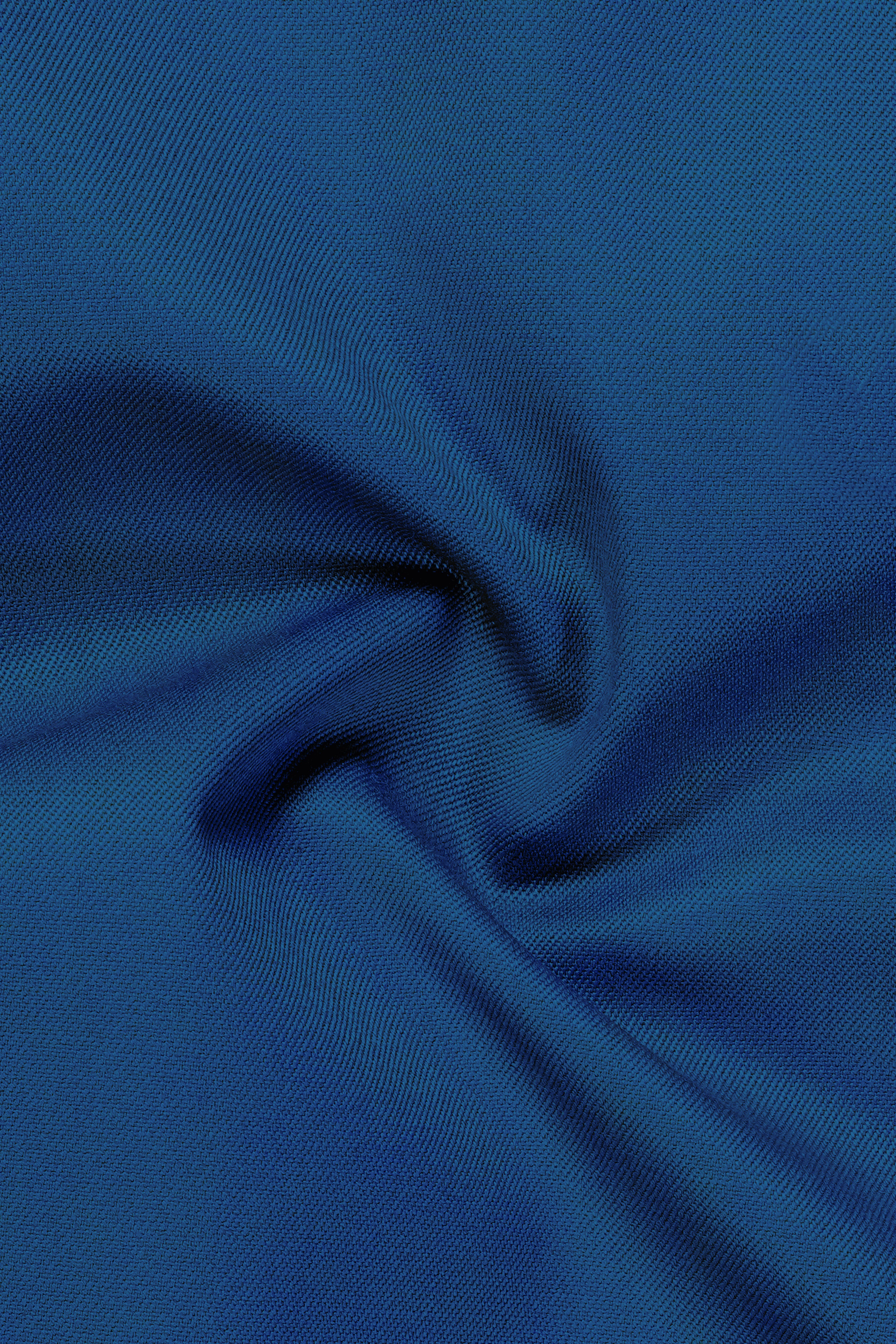 Cerulean Elite-Cobalt Blue Solid Wool Rich Bandhgala Slight Stretch Blazer