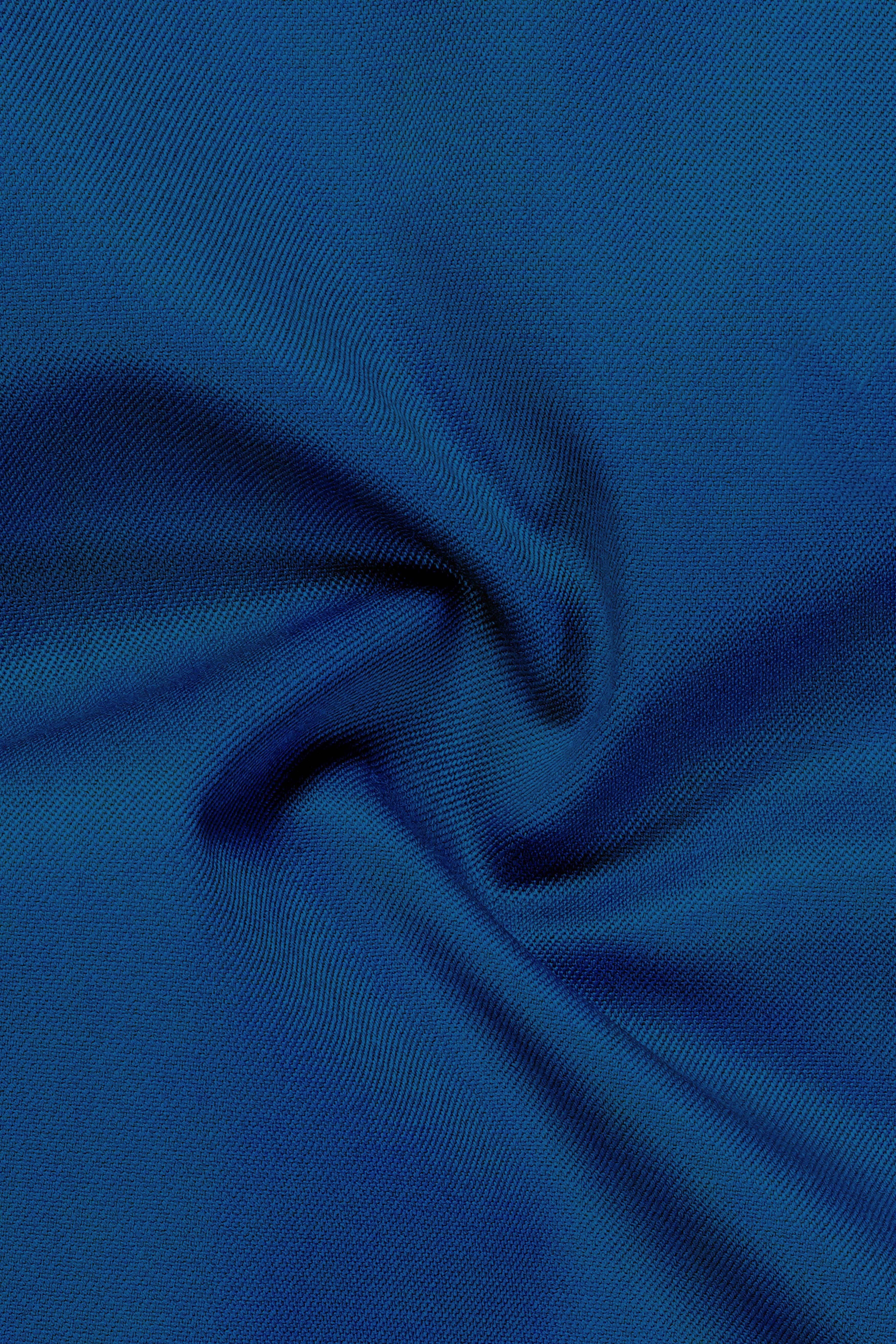 Cerulean Elite-Cobalt Blue Solid Wool Rich Double Breasted Slight Stretch Blazer