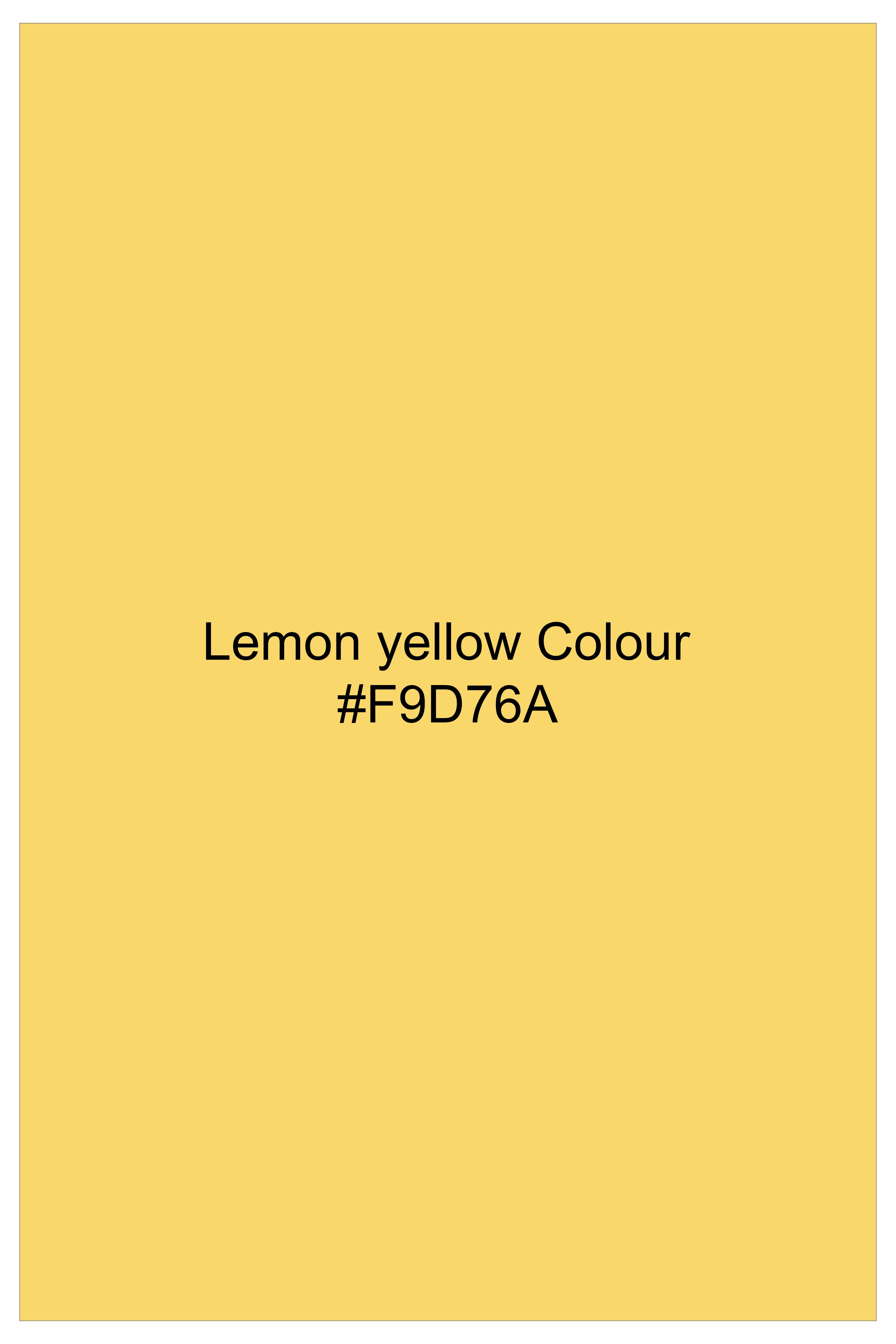 Saffron Elegance-Lemon Yellow Solid Wool Rich Tuxedo Slight Stretch Blazer