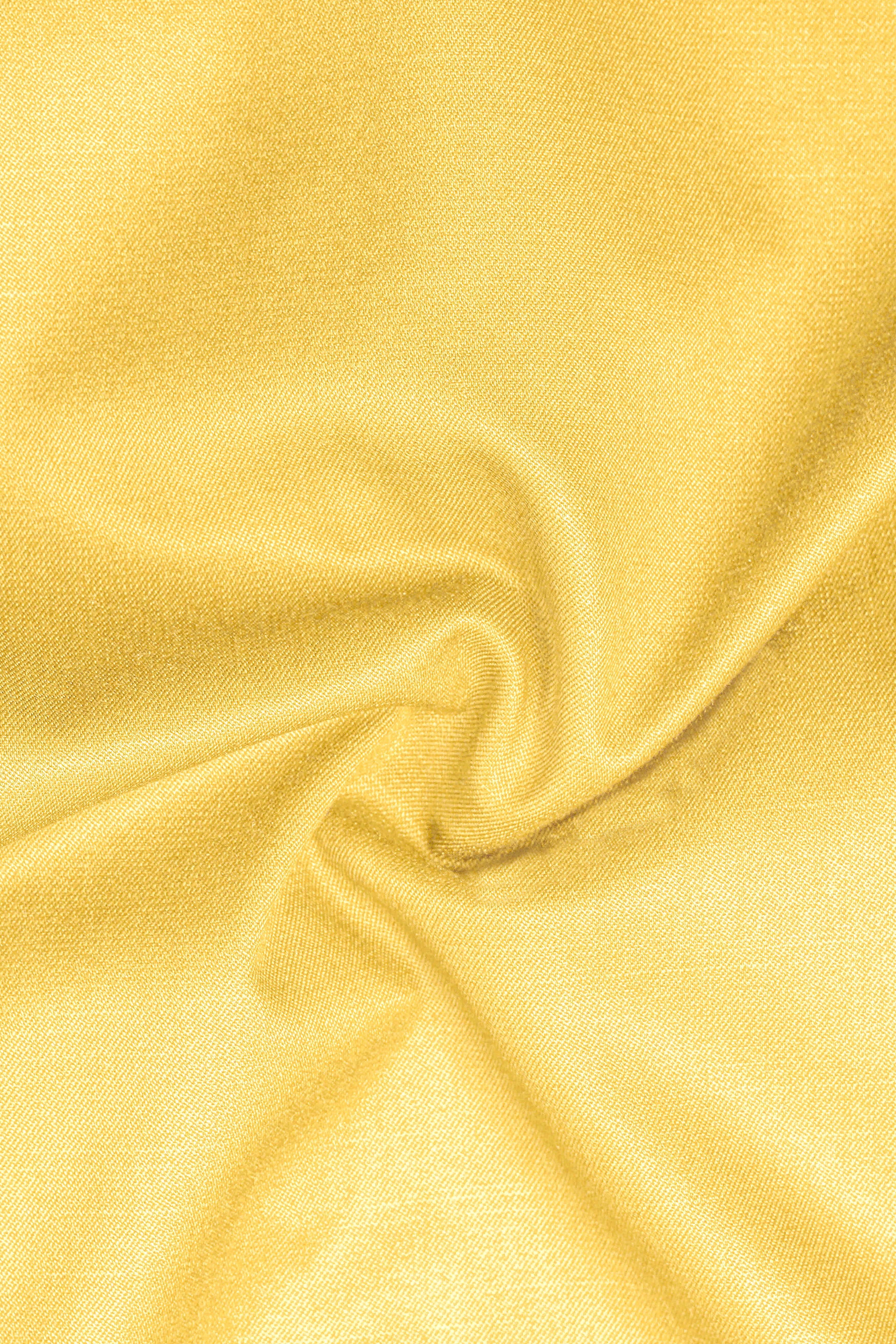 Saffron Elegance-Lemon Yellow Solid Wool Rich Cross Placket Bandhgala Stretchable traveler Blazer
