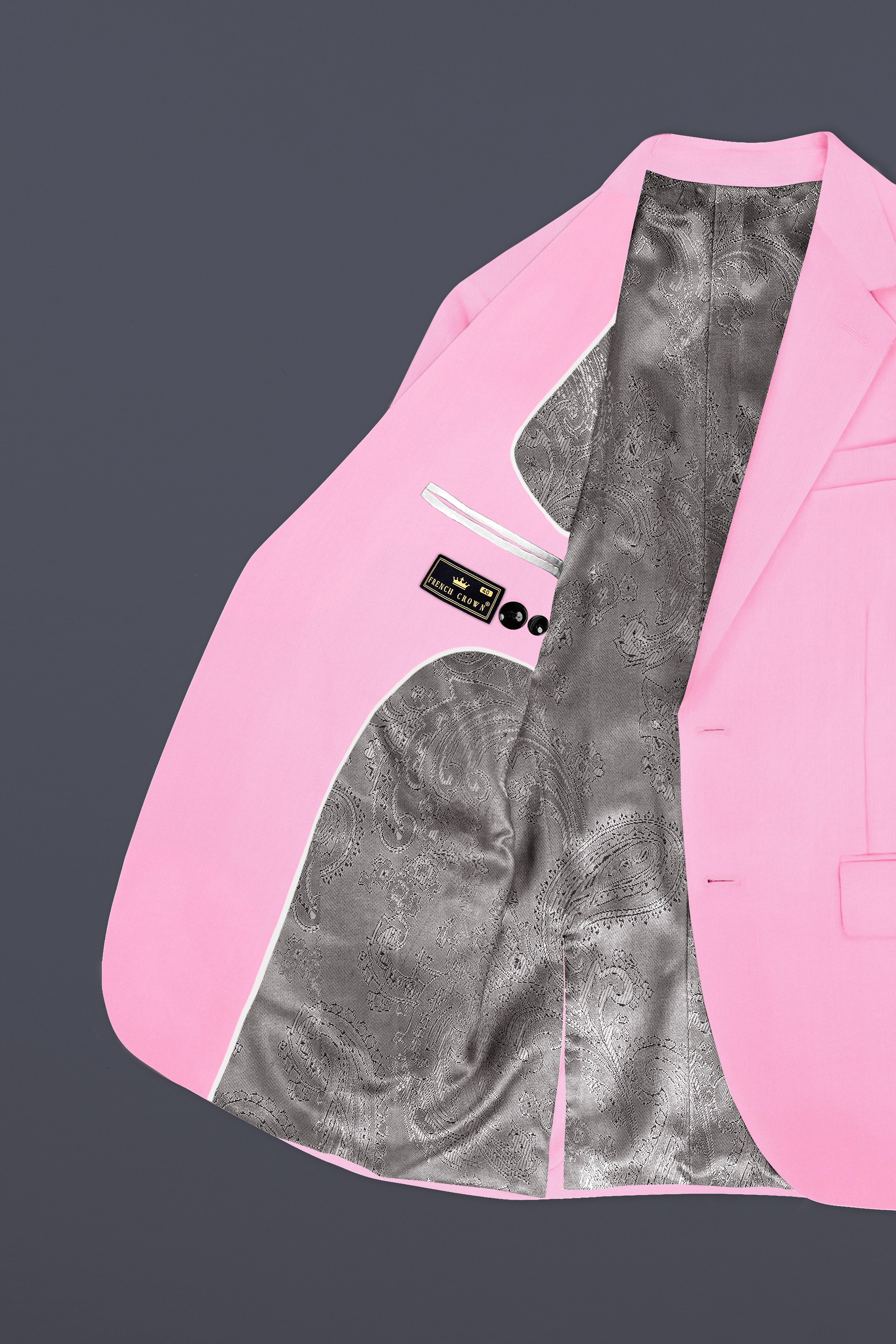 Rosé Reverie-Pestel Pink Solid Wool Rich Single Breasted Slight Stretch Blazer