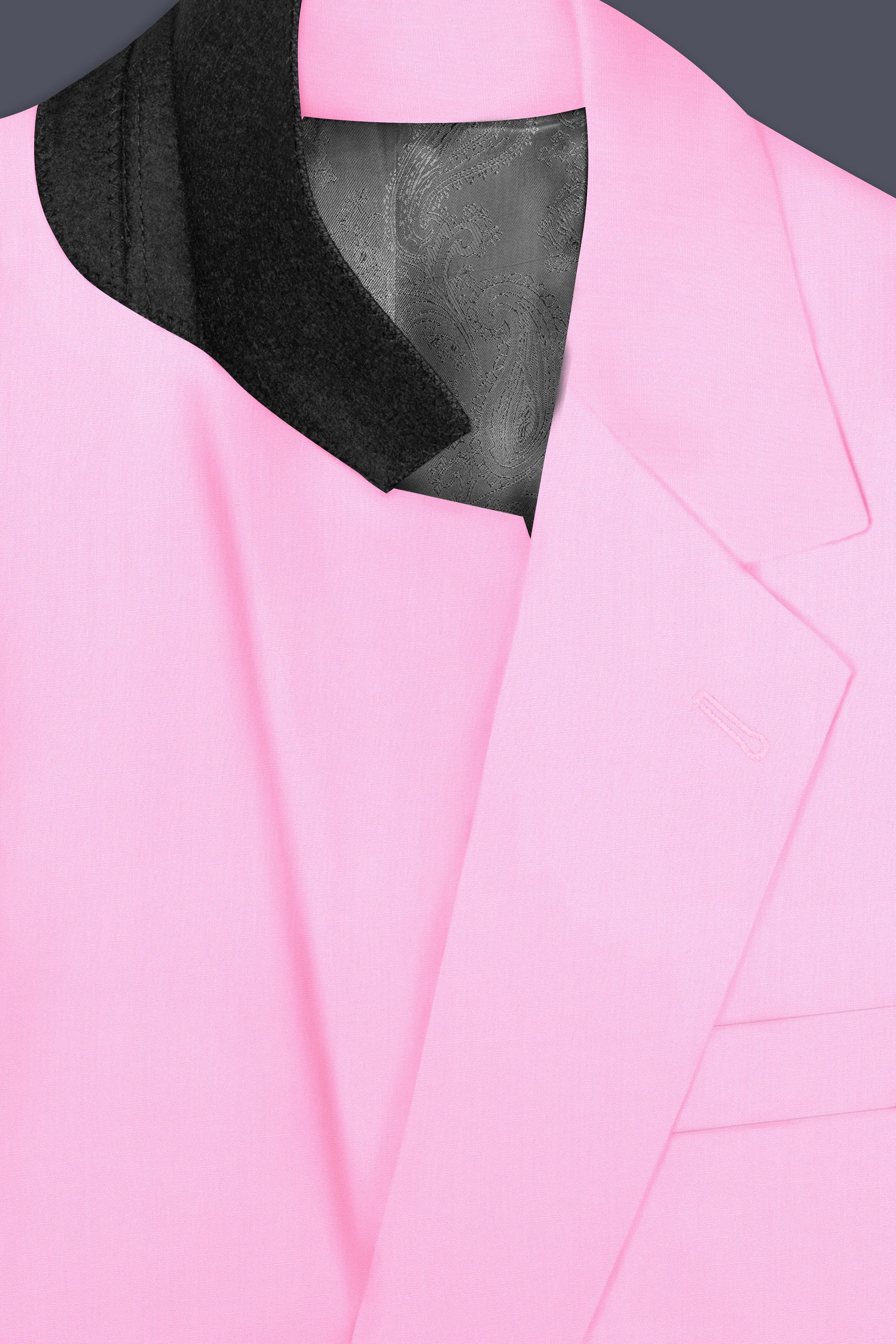 Rosé Reverie-Pestel Pink Solid Wool Rich Single Breasted Slight Stretch Blazer