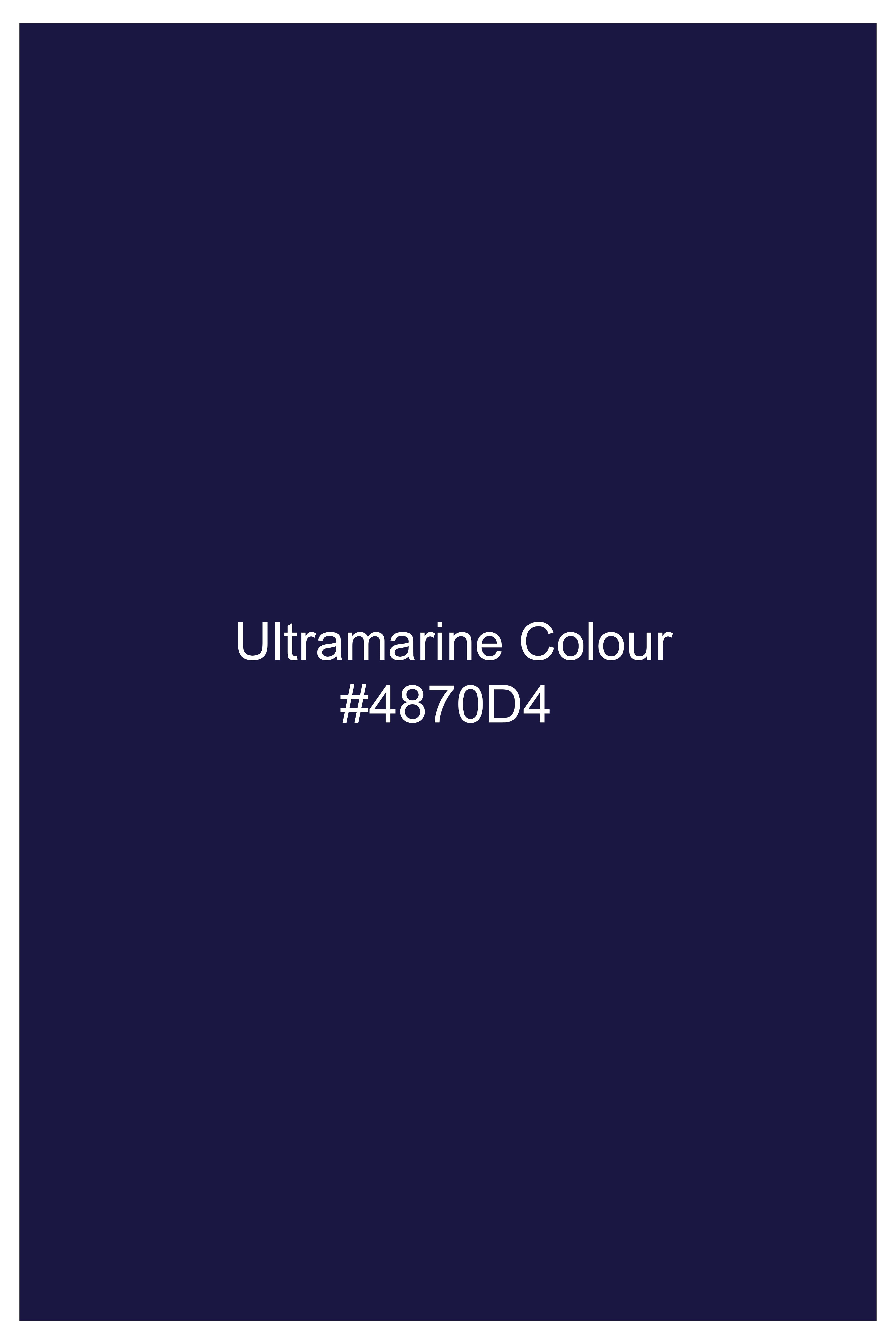Azure Noir-Ultramarine Blue Polka Dots Printed Single Breasted Blazer