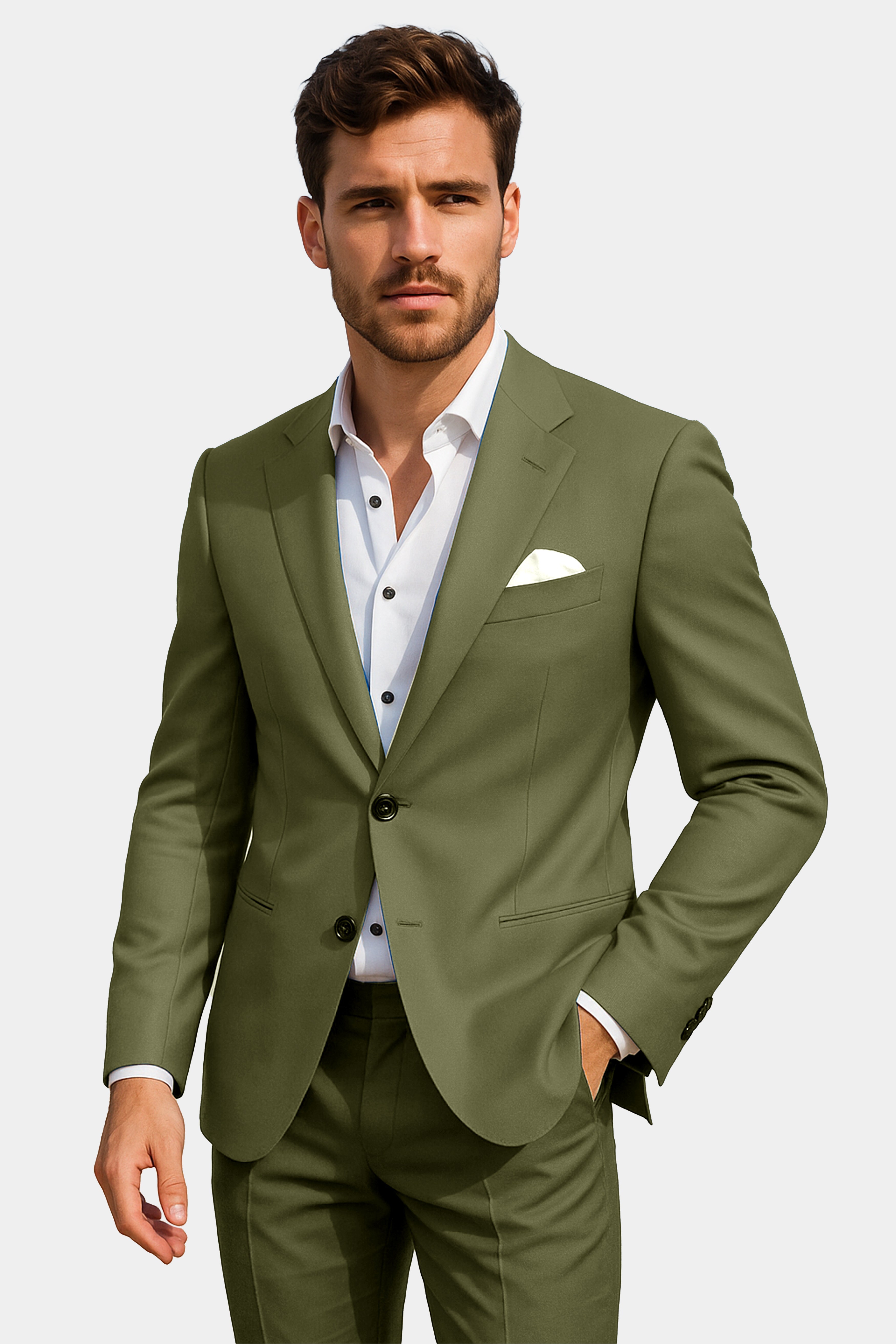 Sentinel-Rifle Green Solid Wool Rich Single Breasted Stretchable traveler Blazer