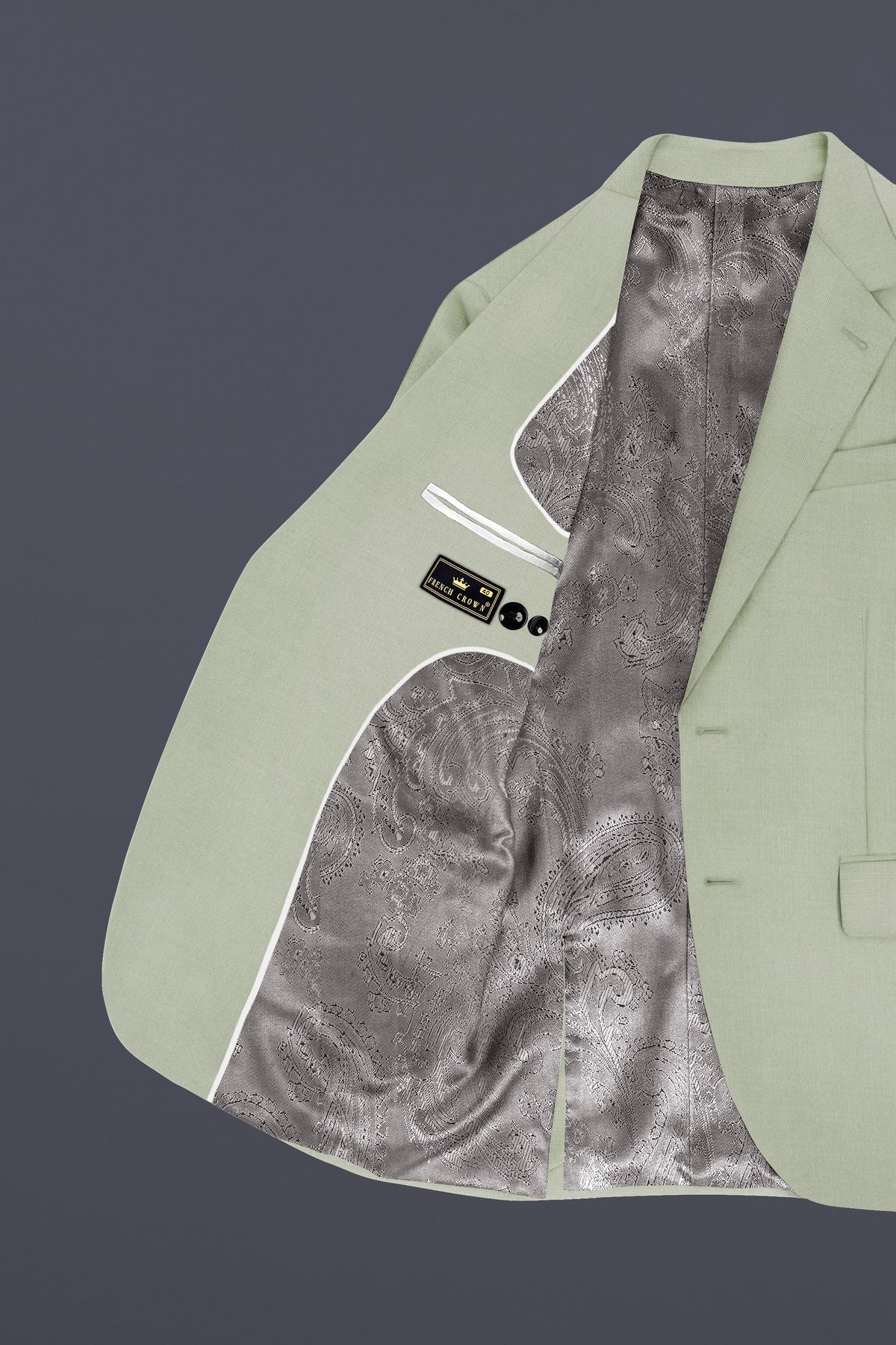 Lichen-Norway Green Solid Wool Rich Single Breasted Slight Stretch Blazer