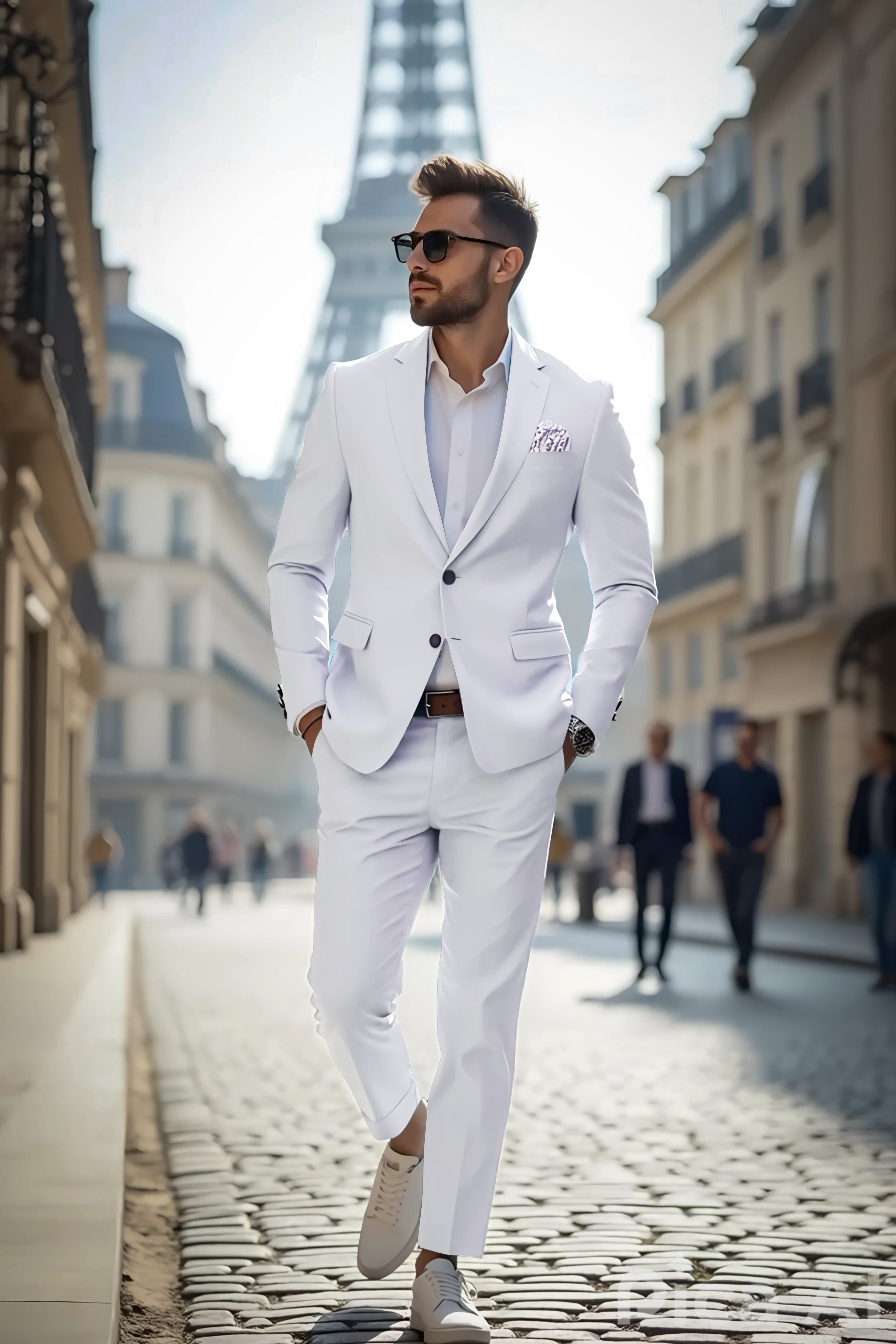 Cinder-Mischka Gray Solid Wool Rich Single Breasted Stretchable Traveler Blazer