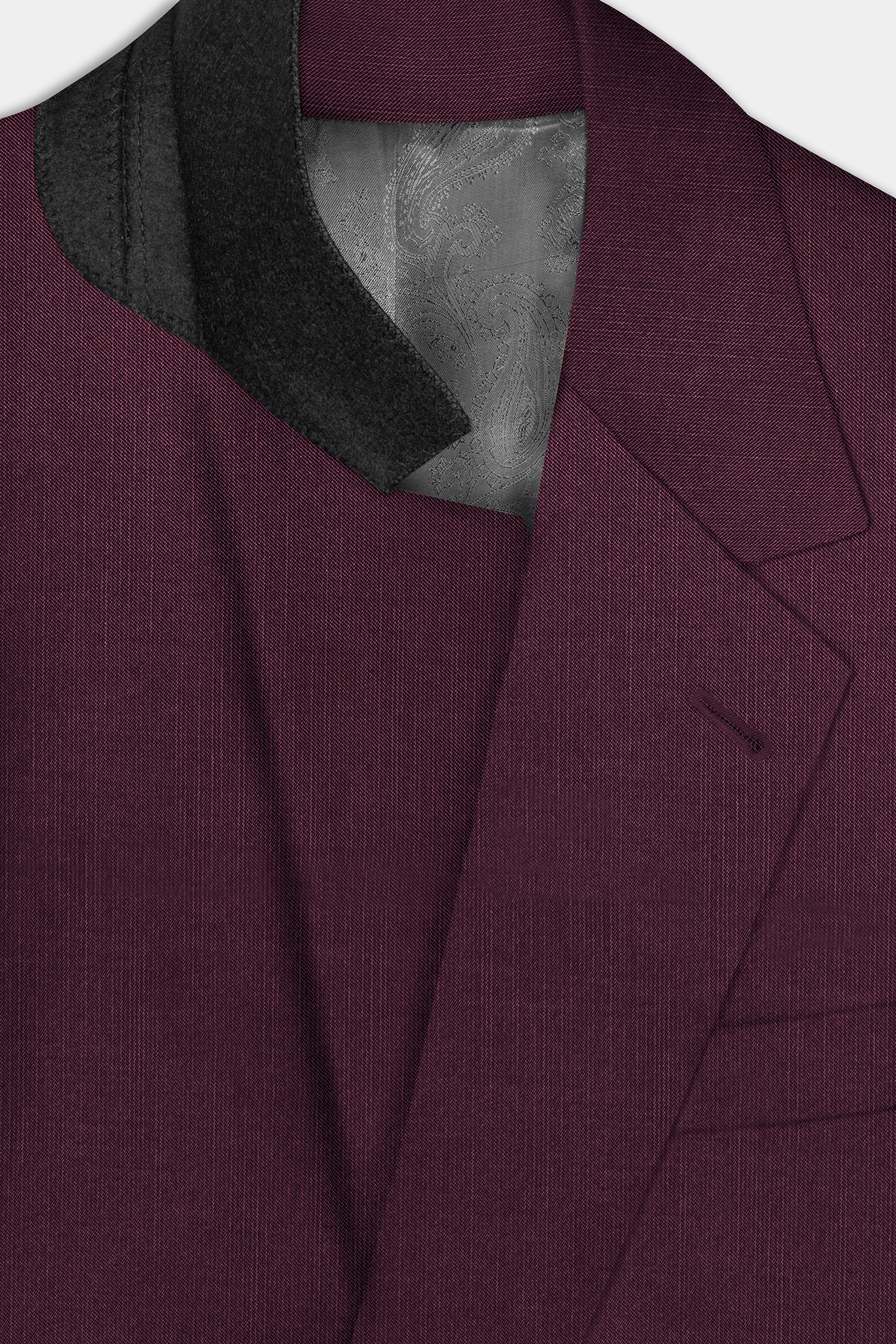 Merlot-Bistre Wine Maroon Solid Wool Rich Single Breasted Stretchable traveler Blazer