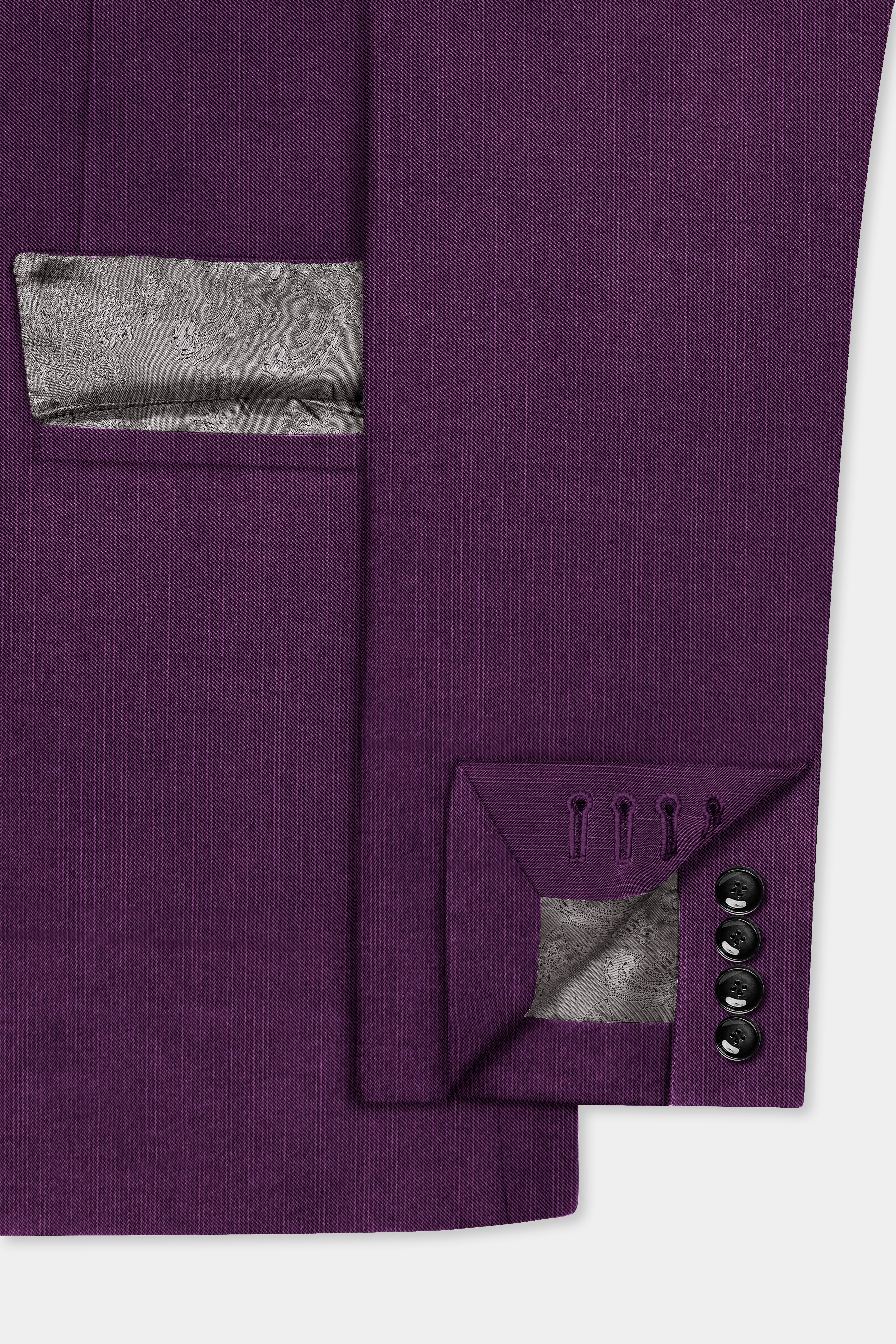 Orchid-Grape Purple Solid Wool Rich Single Breasted Stretchable traveler Blazer