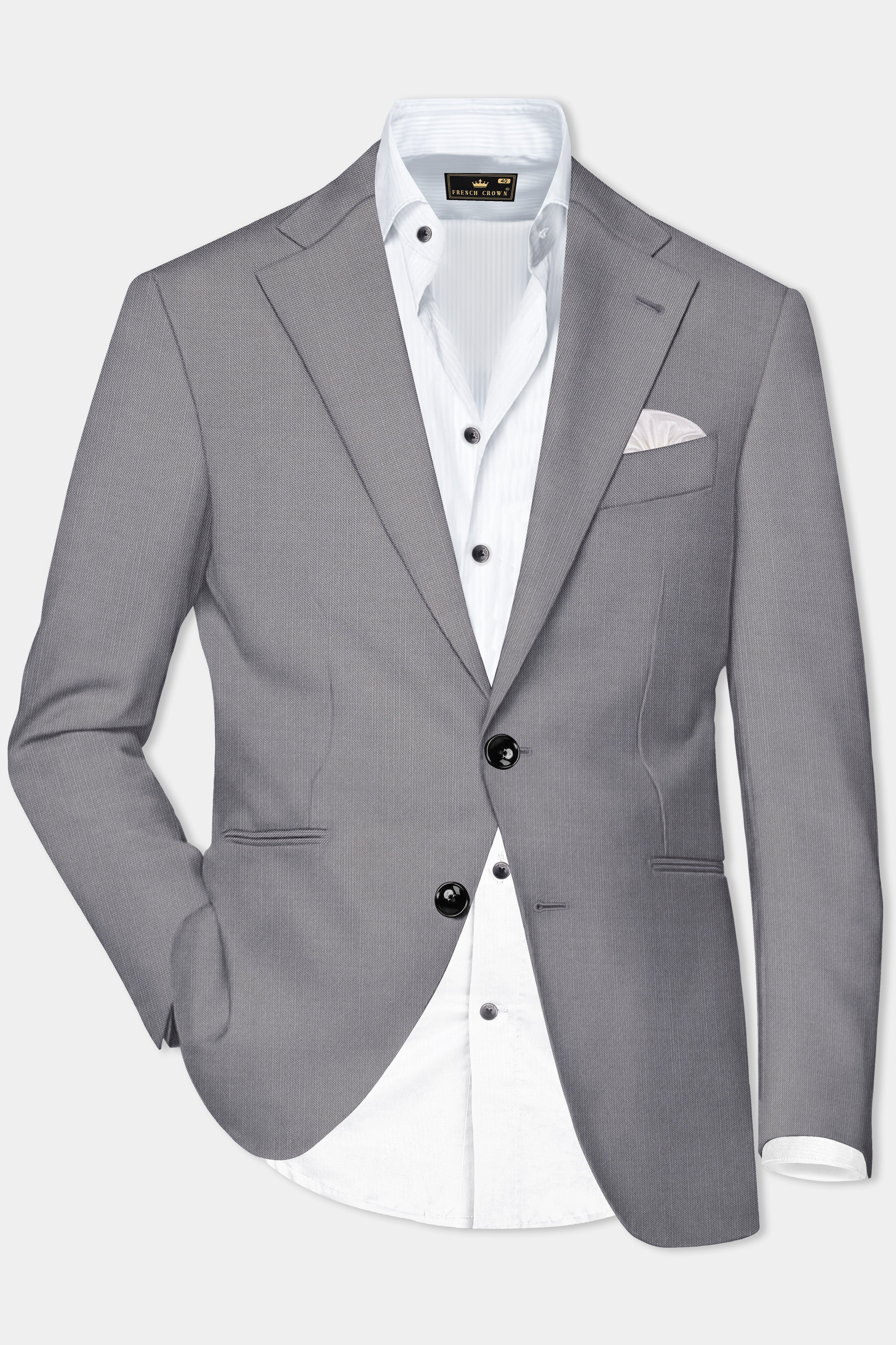 Dorian-Friar Gray Solid Wool Rich Single Breasted Stretchable traveler Blazer