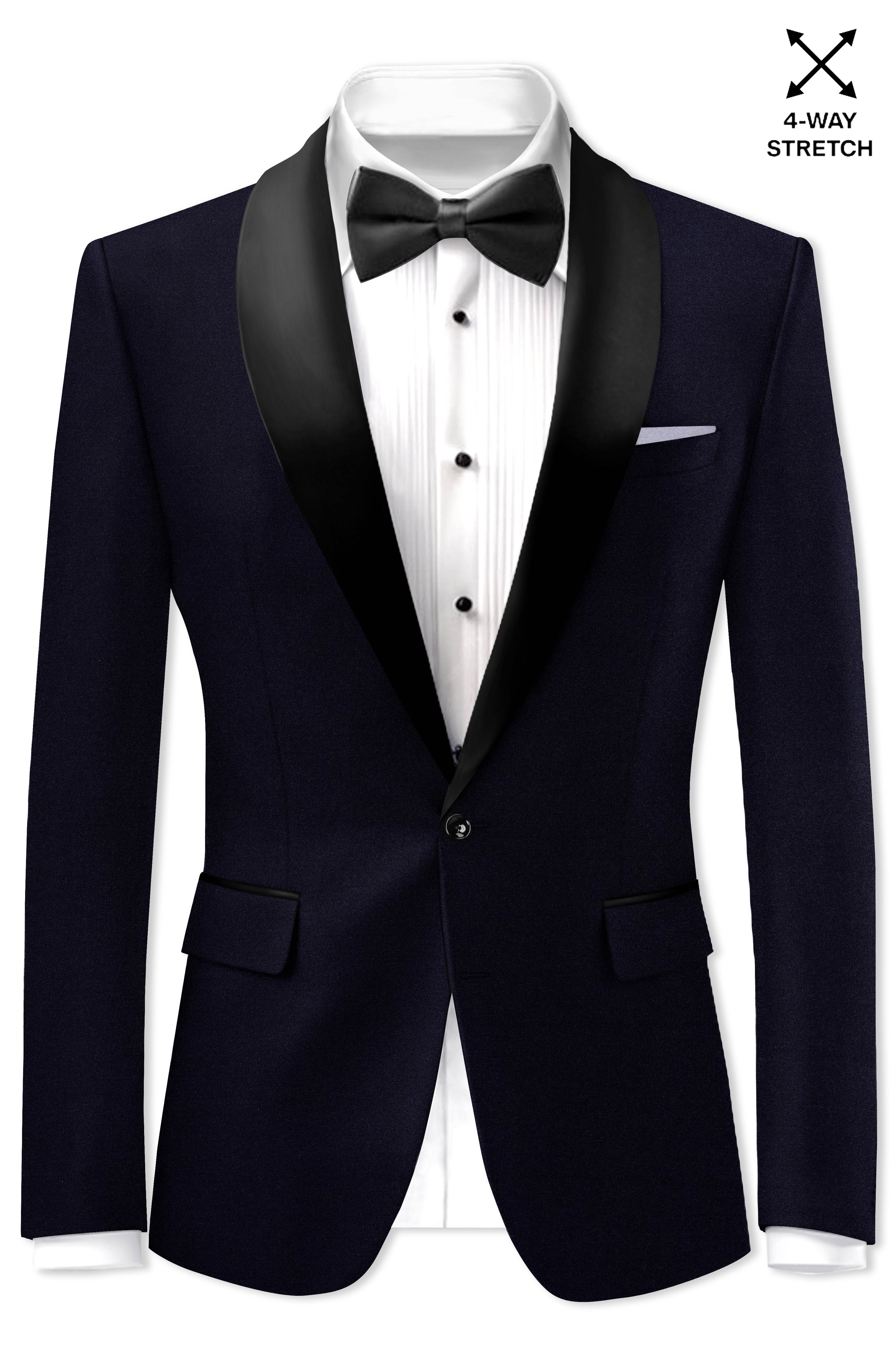 Vistaro-Korean Blue (The Best Blue We Have) 4-Way Stretch Wrinkle-Free Wool Rich Tuxedo Slight Stretch Blazer