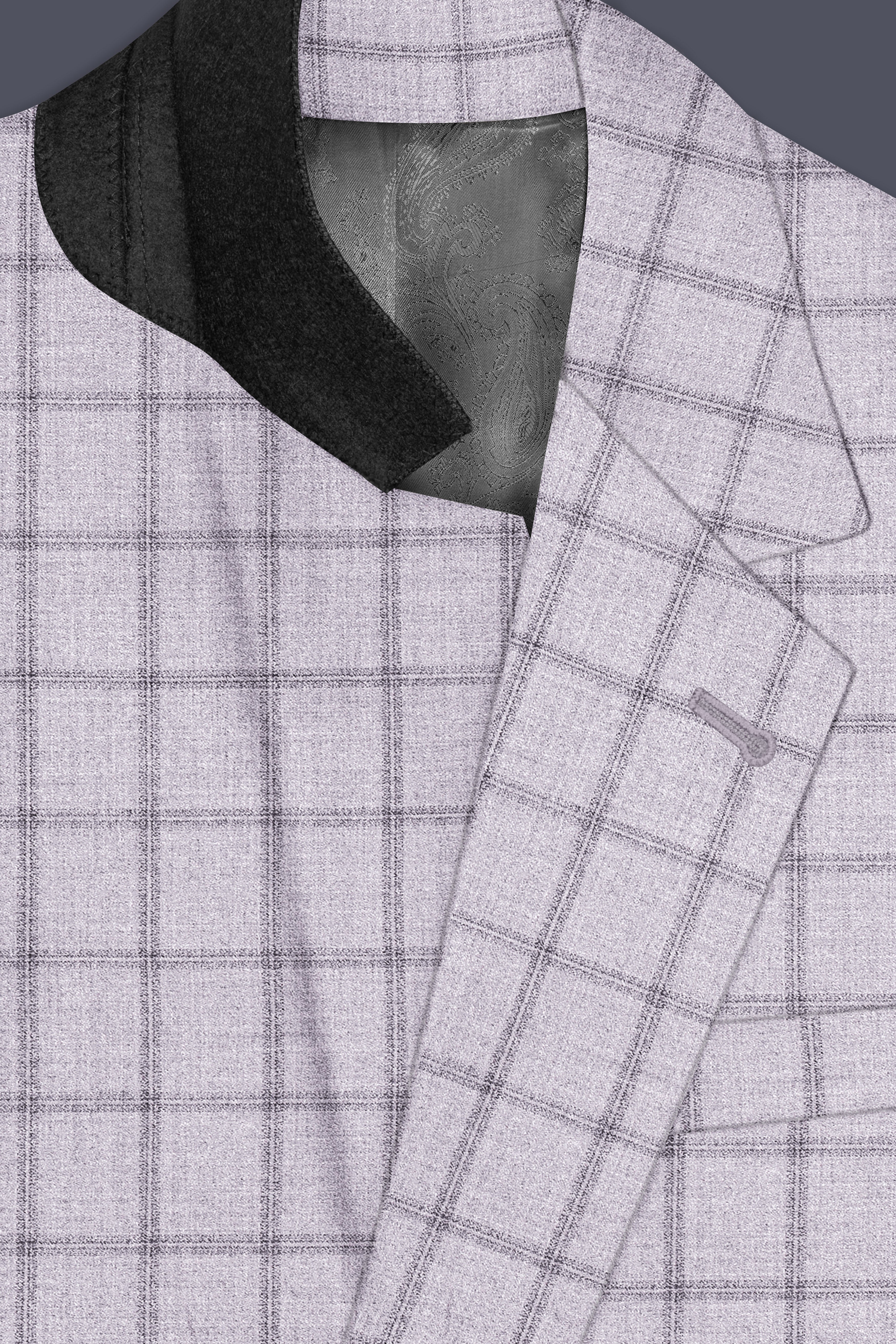 Trevane-Concord Gray Plaid Wool Rich Single Breasted Blazer