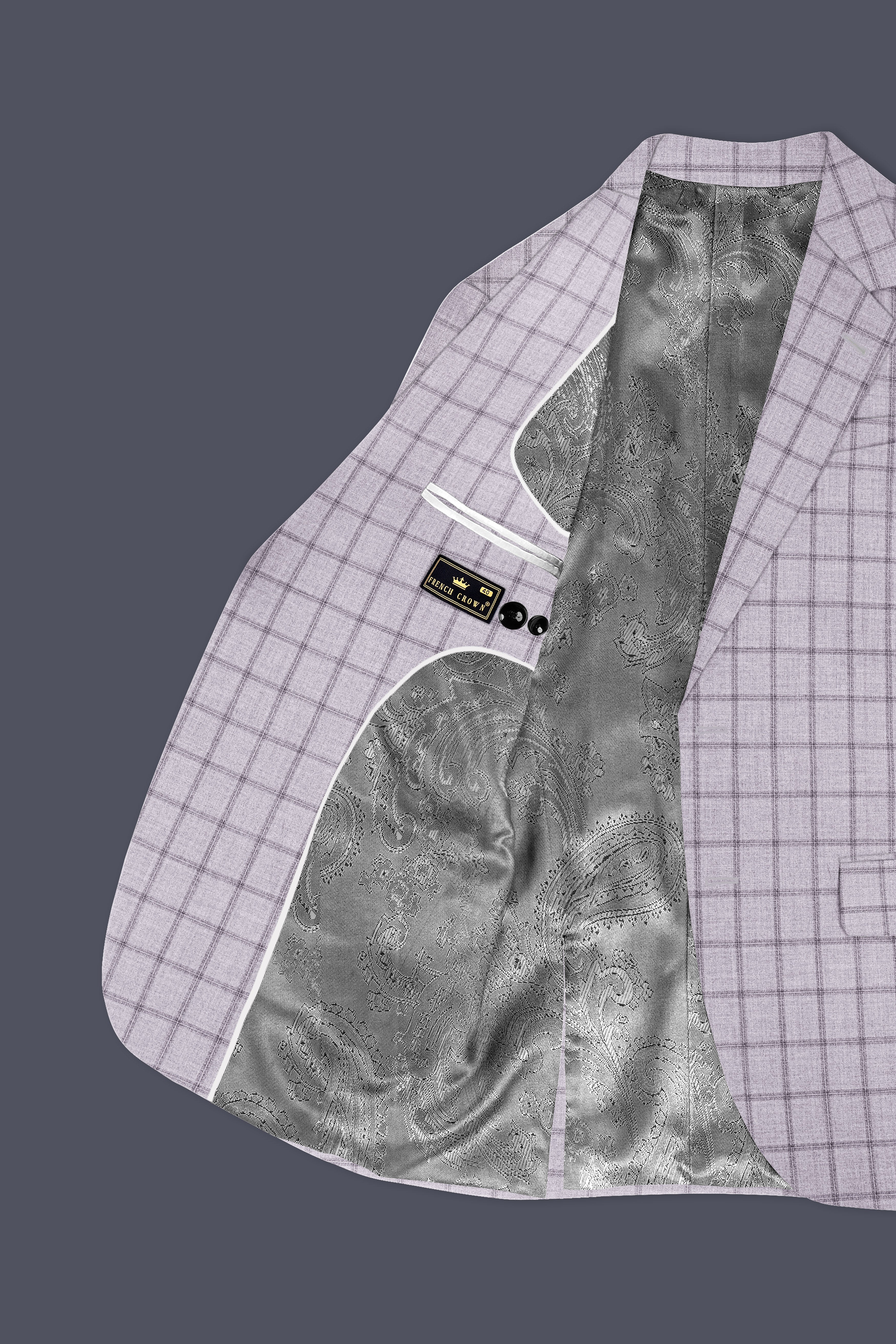 Trevane-Concord Gray Plaid Wool Rich Single Breasted Blazer