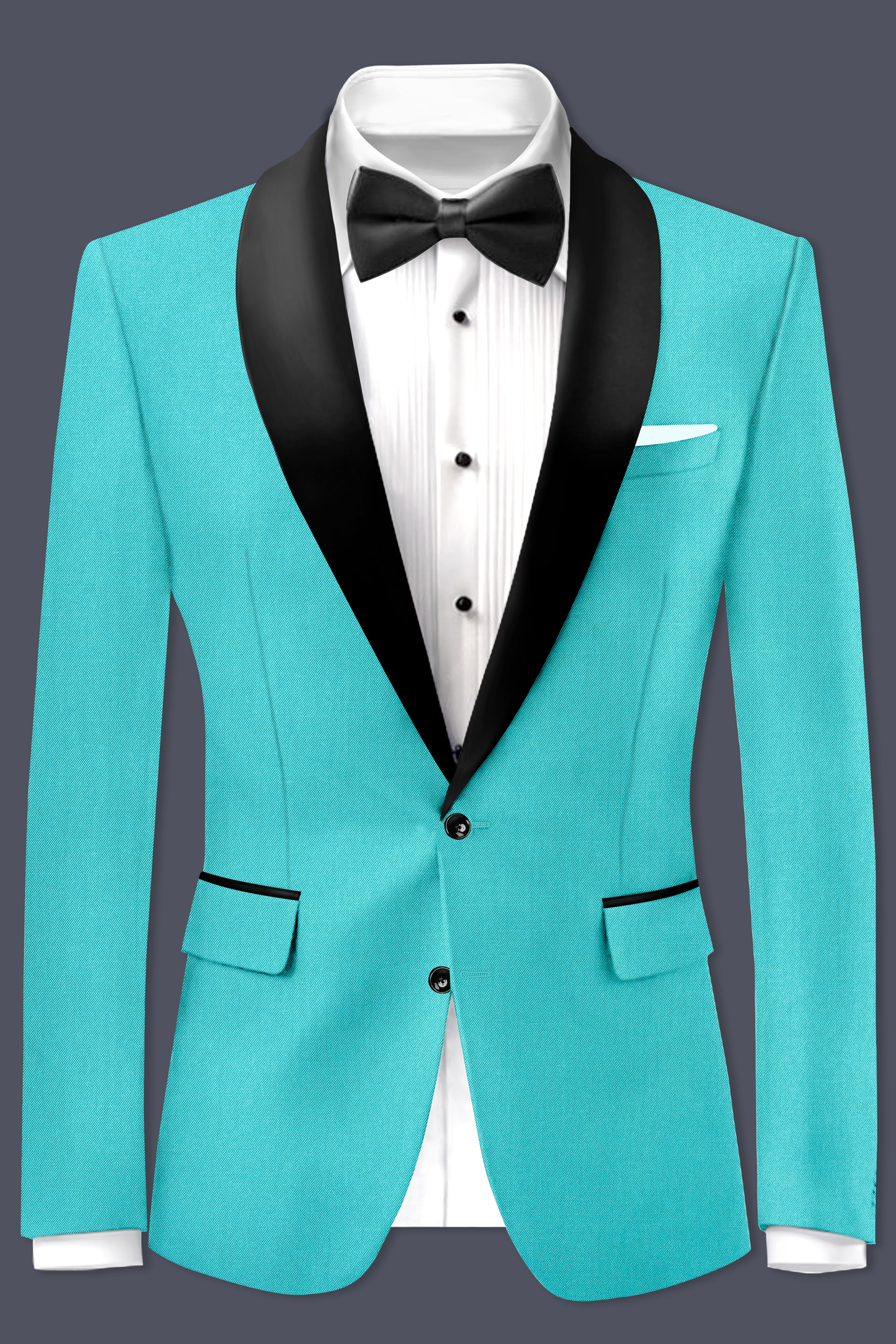 Aegir-Viking Blue Wool Rich Tuxedo Slight Stretch Blazer