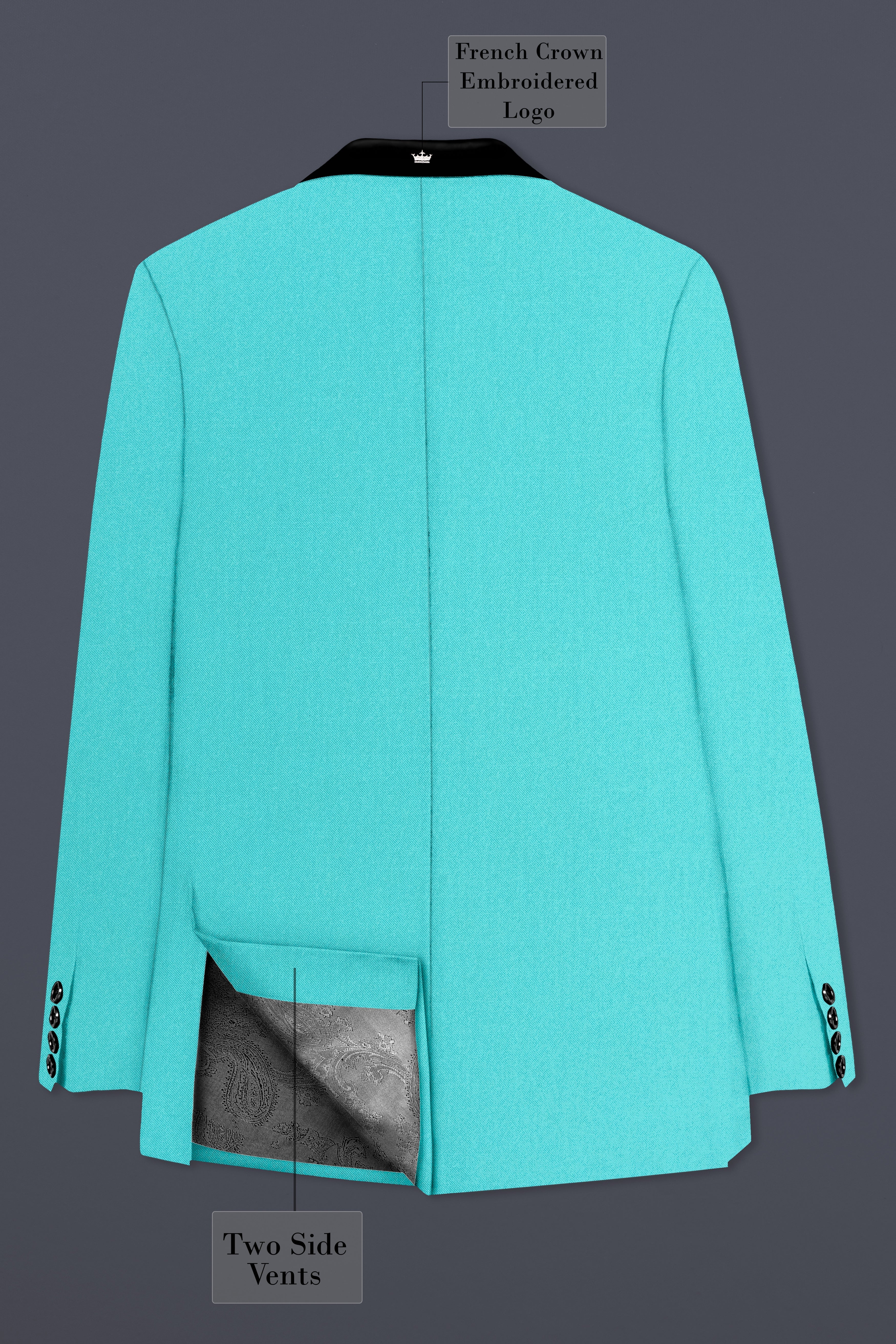 Aegir-Viking Blue Wool Rich Tuxedo Stretchable Traveler Blazer