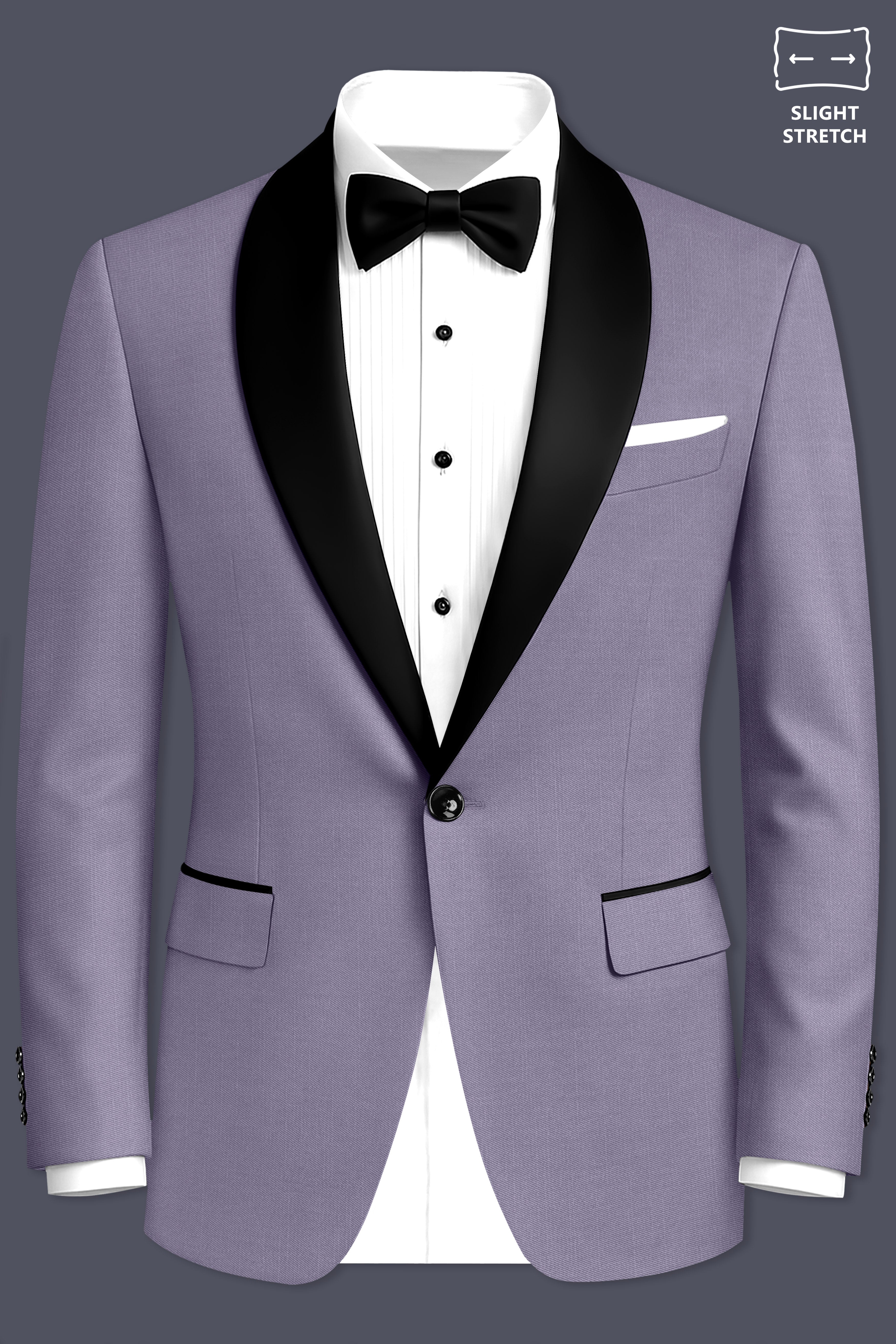 Roylen-Mountbatten Purple Wool Rich Tuxedo Slight Stretch Blazer