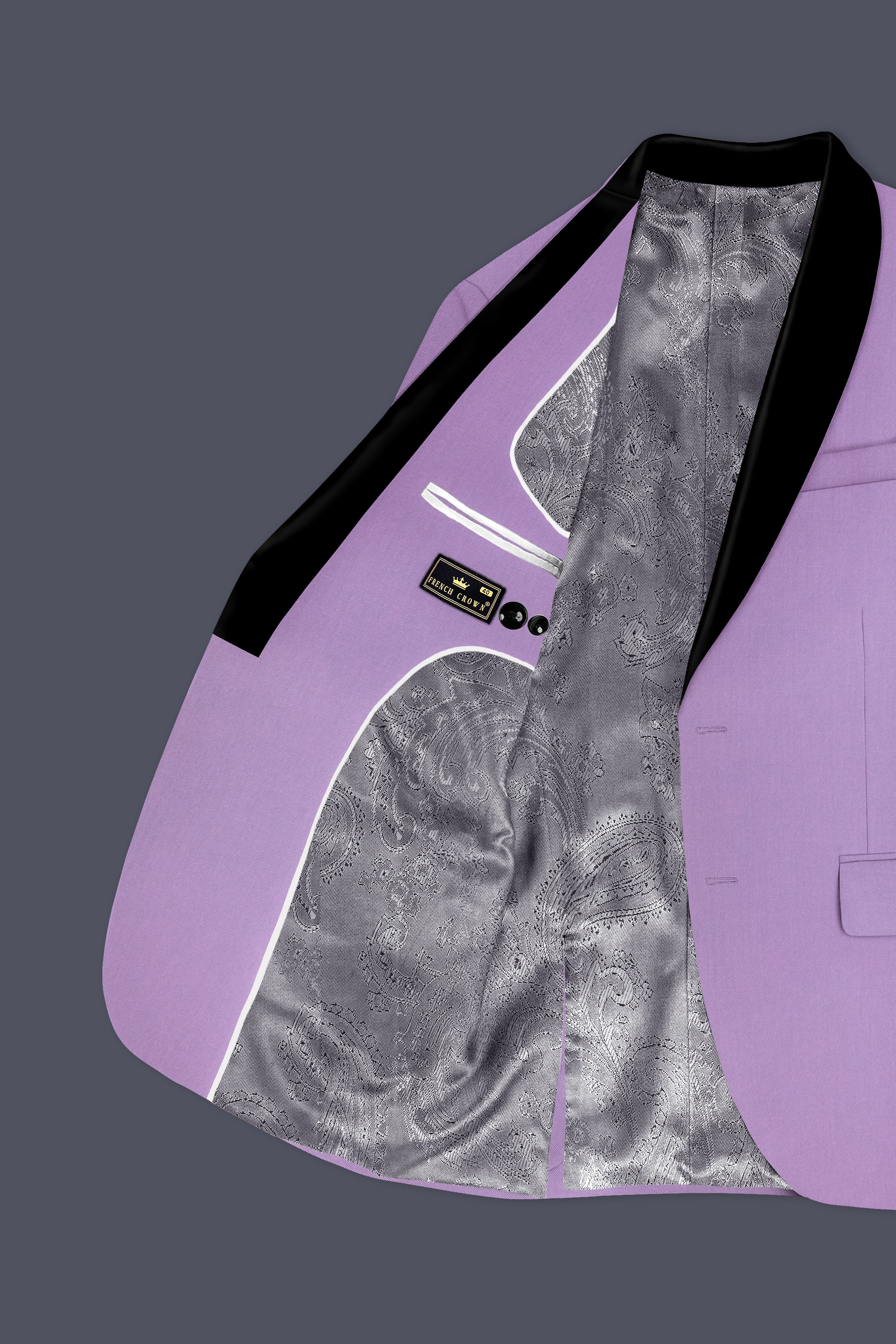 Roylen-Mountbatten Purple Wool Rich Tuxedo Stretchable Traveler Blazer