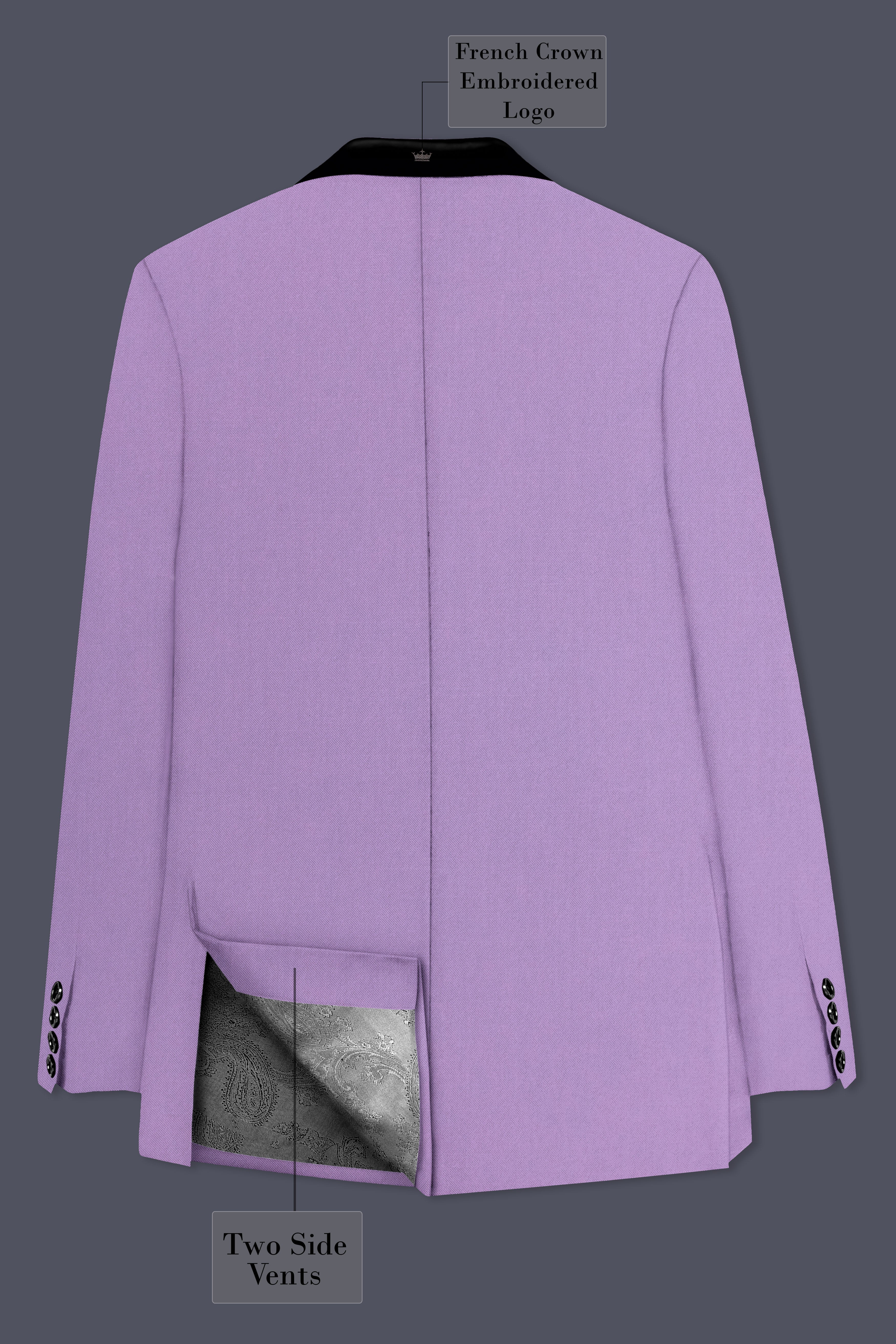 Roylen-Mountbatten Purple Wool Rich Tuxedo Stretchable Traveler Blazer