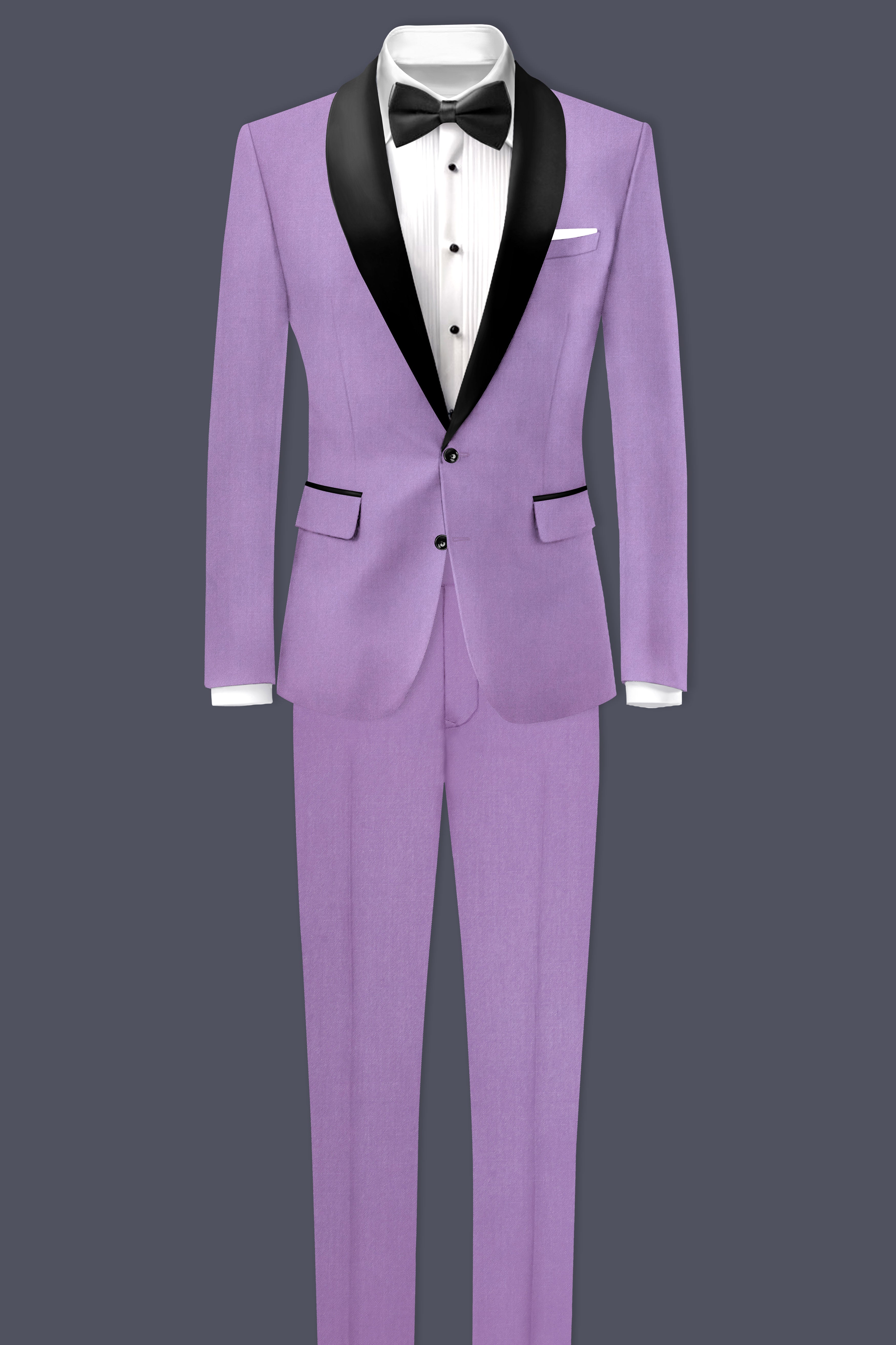 Roylen-Mountbatten Purple Wool Rich Tuxedo Stretchable Traveler Blazer