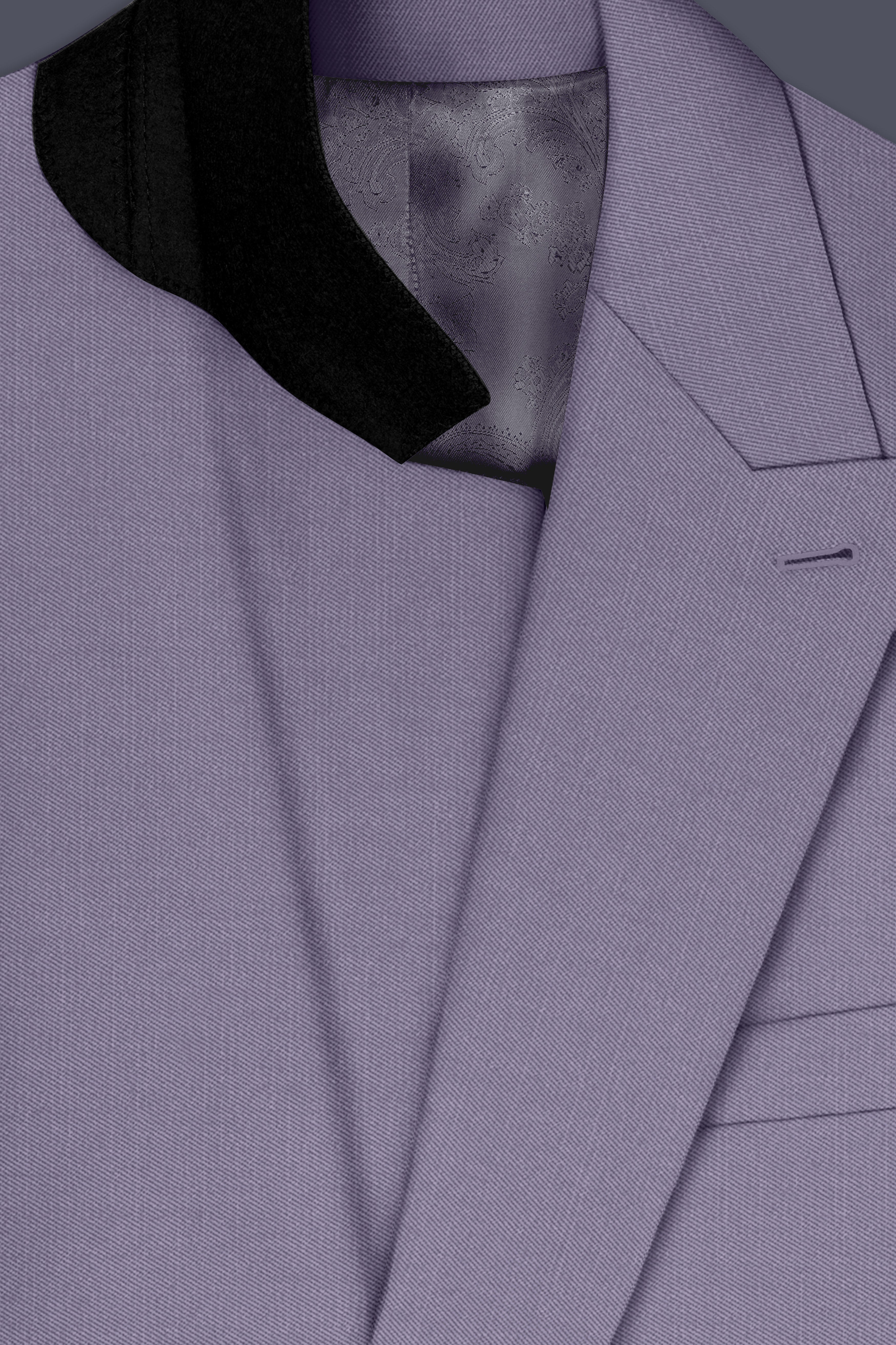 Roylen-Mountbatten Purple Wool Rich Double Breasted Slight Stretch Blazer