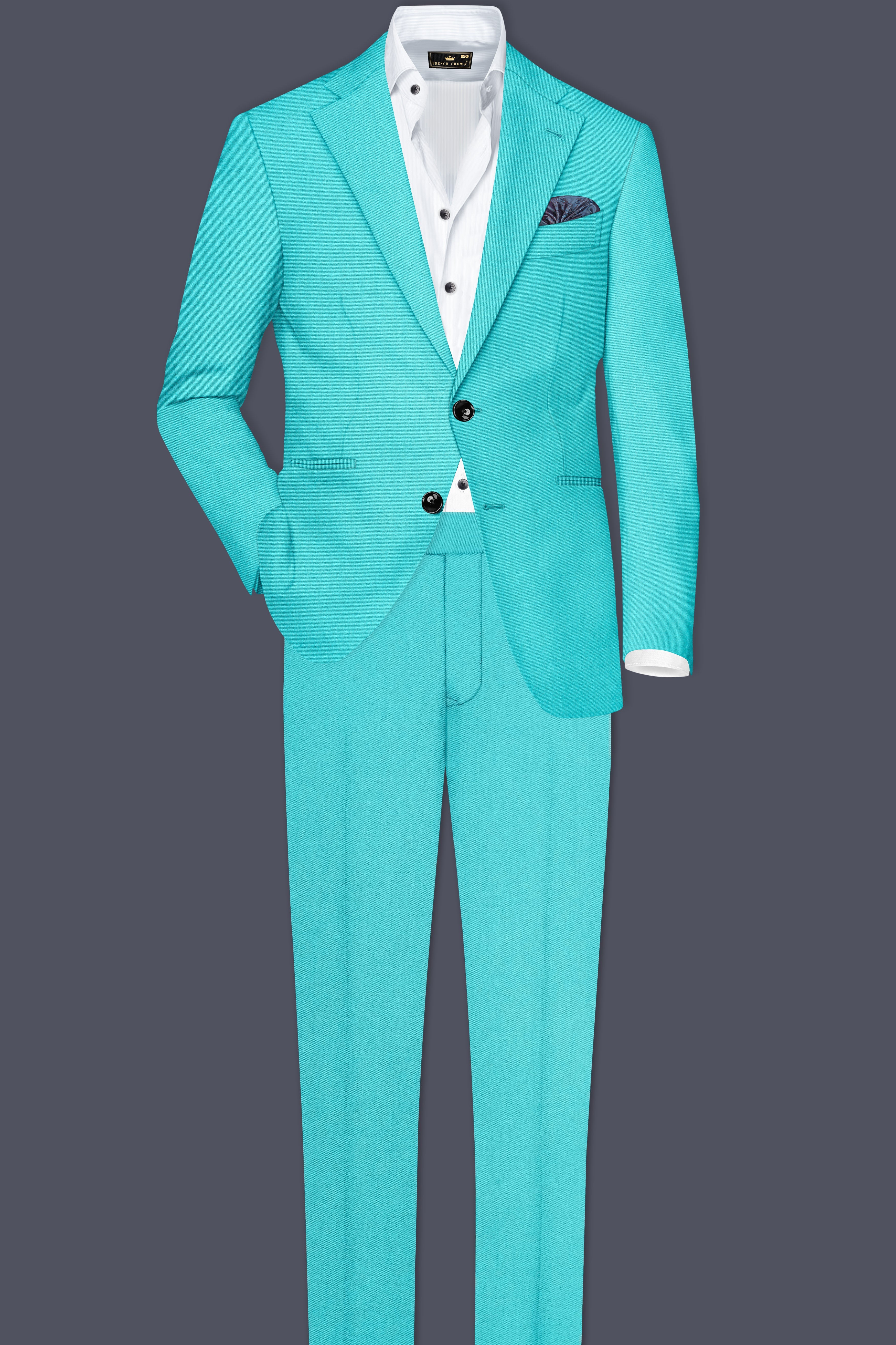 Aegir-Viking Blue Wool Rich Single Breasted Stretchable Traveler Blazer