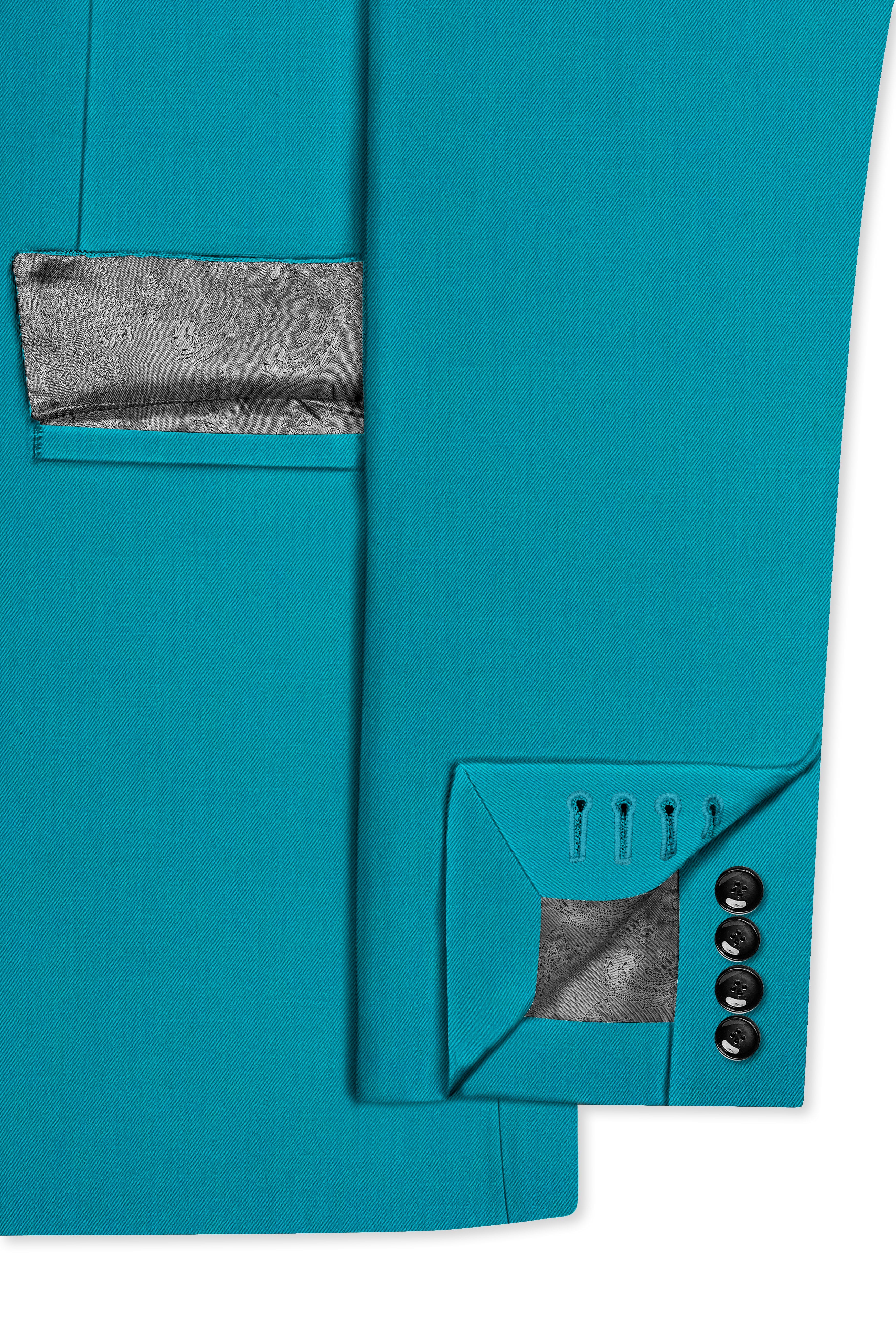 Zephir-Surfie Green Wool Rich Single Breasted Slight Stretch Blazer