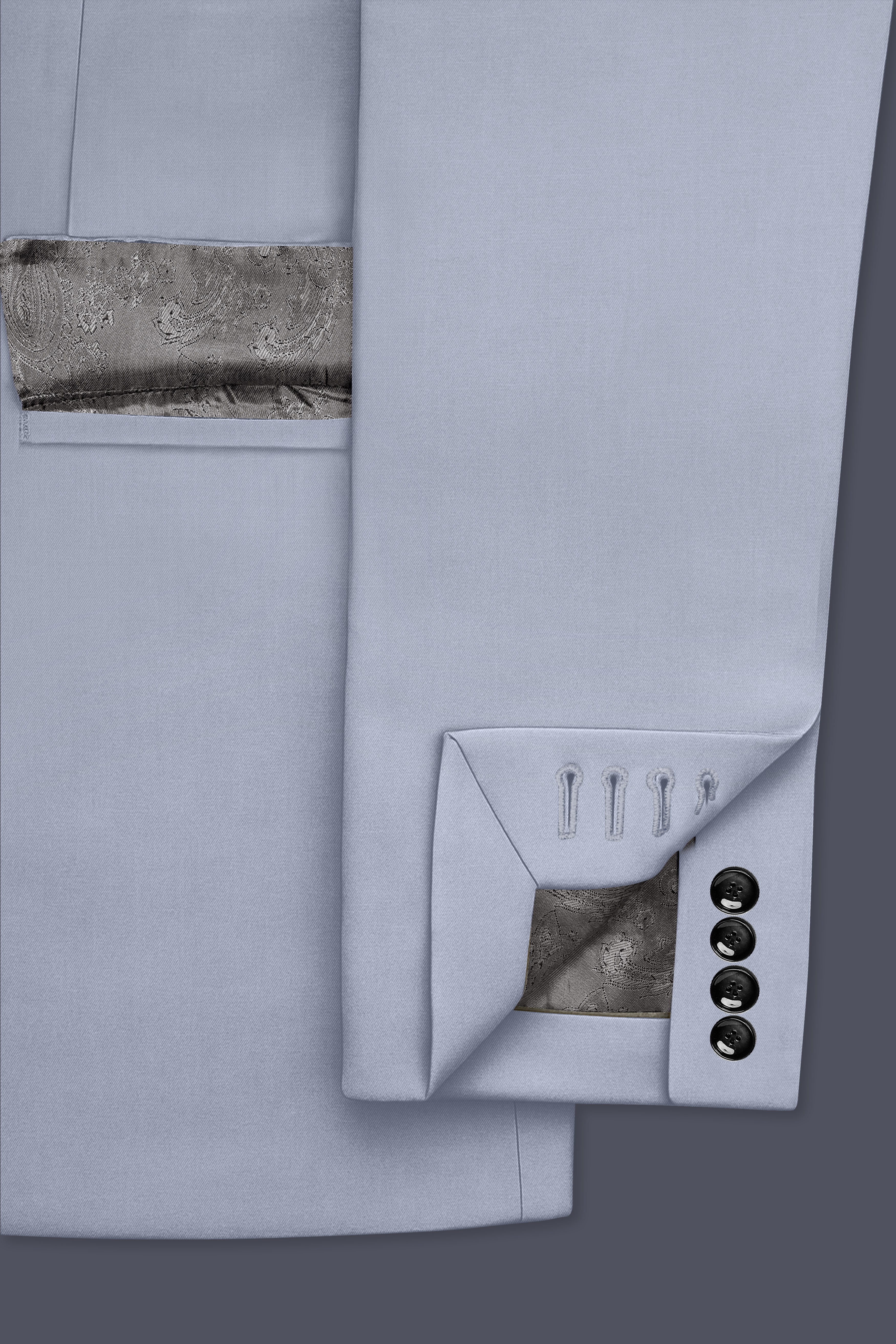 Silgrove-Loblolly Gray Wool Rich Double Breasted Slight Stretch Blazer