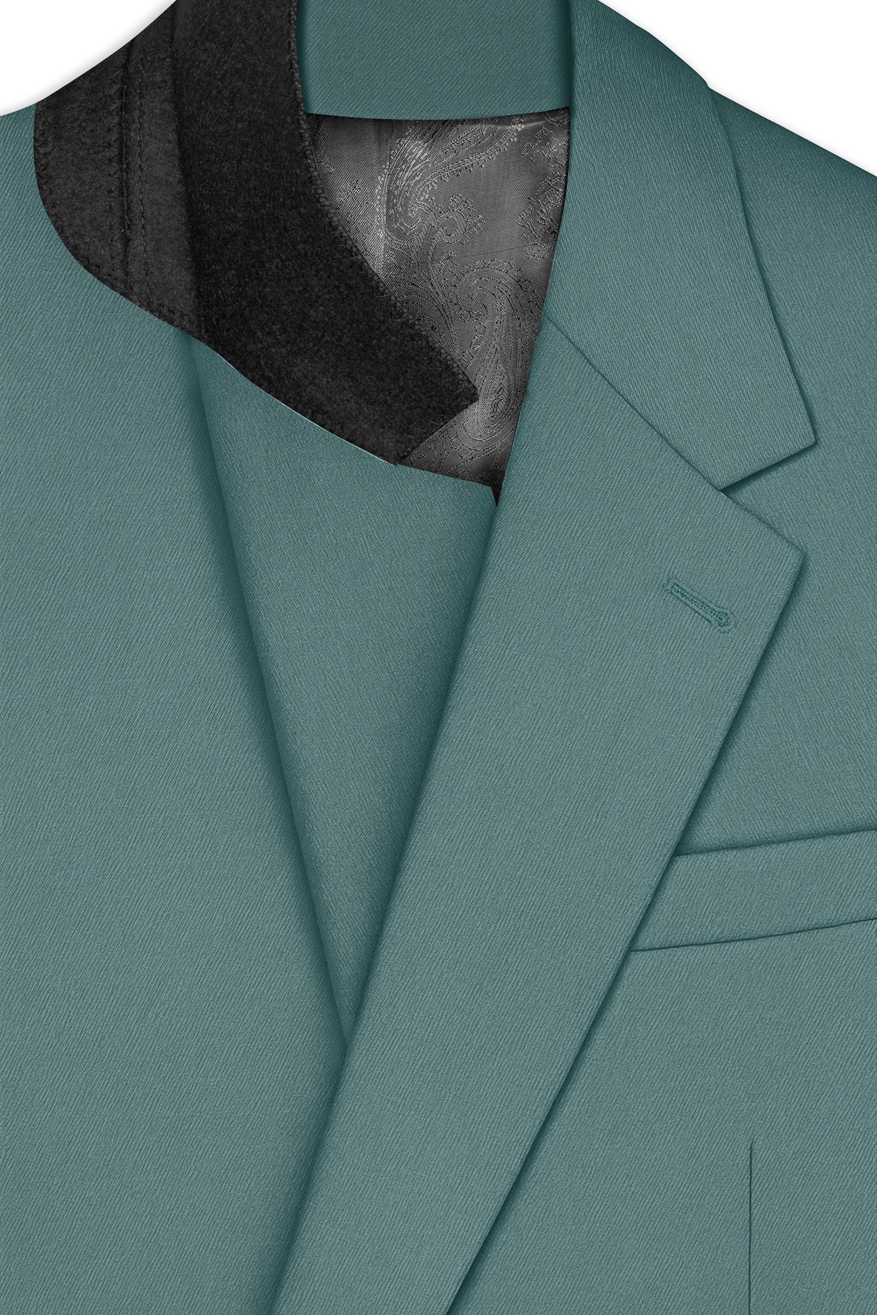 Travliam-William Green Wool Rich Single Breasted Slight Stretch Blazer