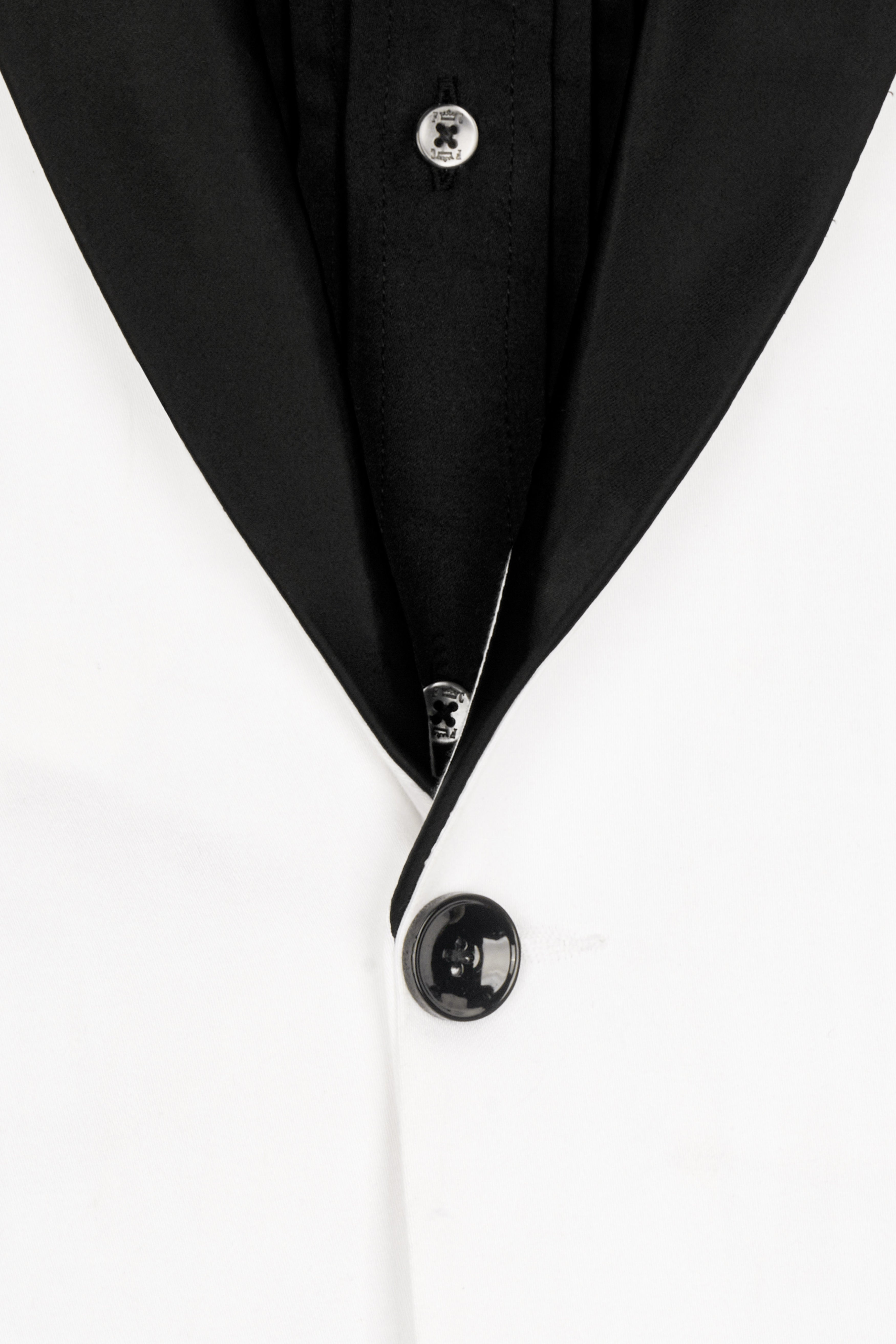 Bright White Stretchable Premium Cotton Tuxedo traveler Blazer