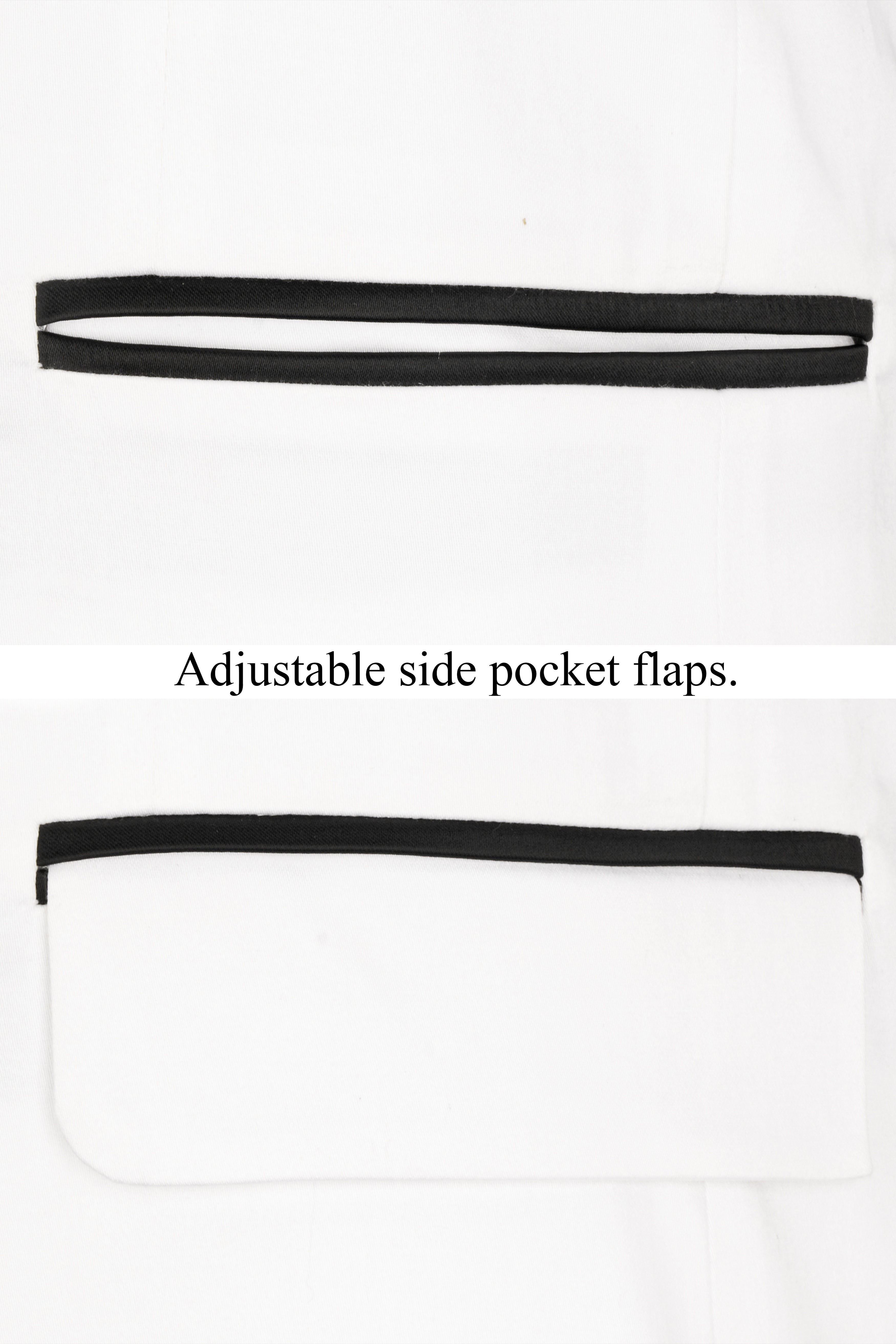 Bright White Stretchable Premium Cotton Tuxedo traveler Blazer