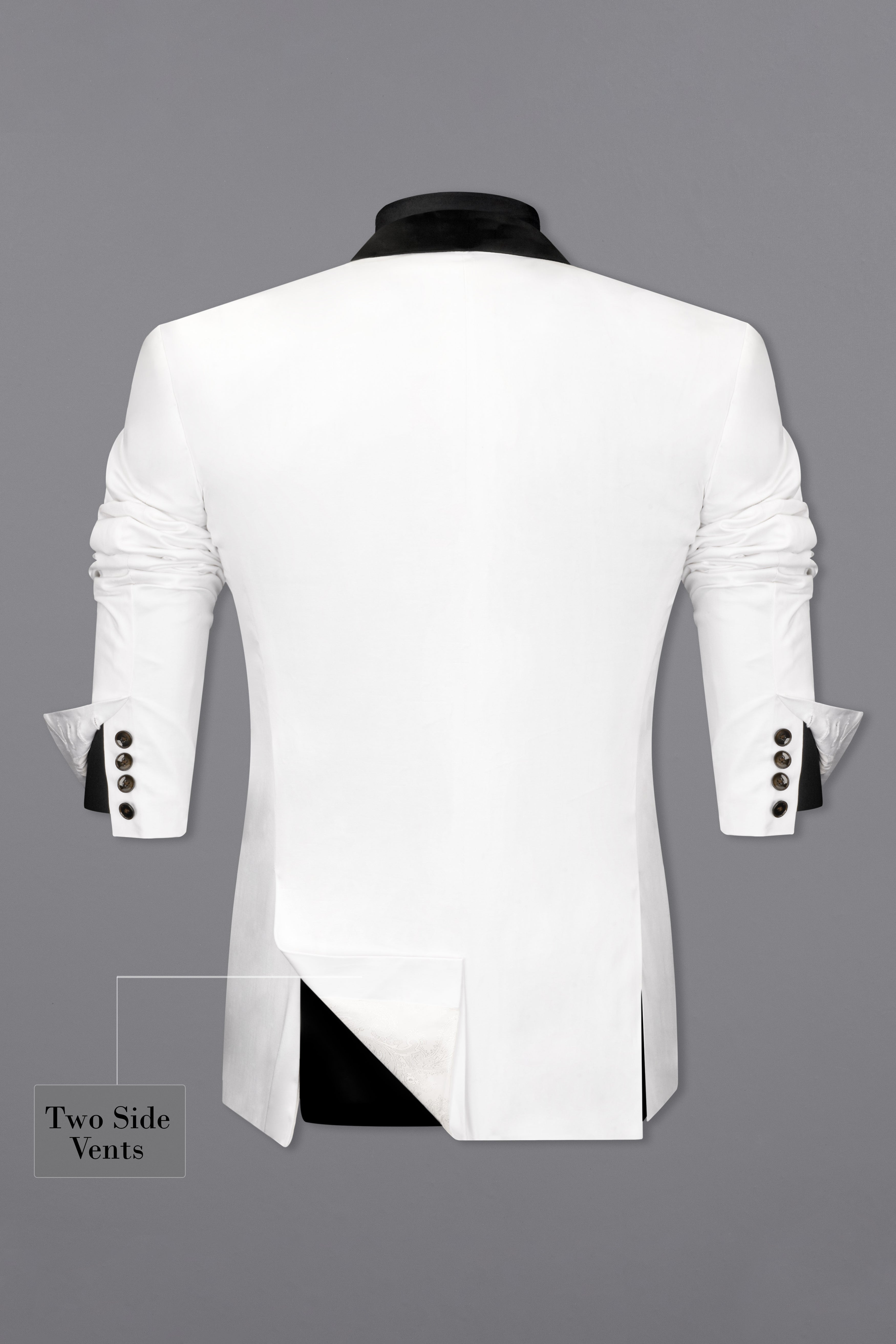 Bright White Stretchable Premium Cotton Tuxedo traveler Blazer