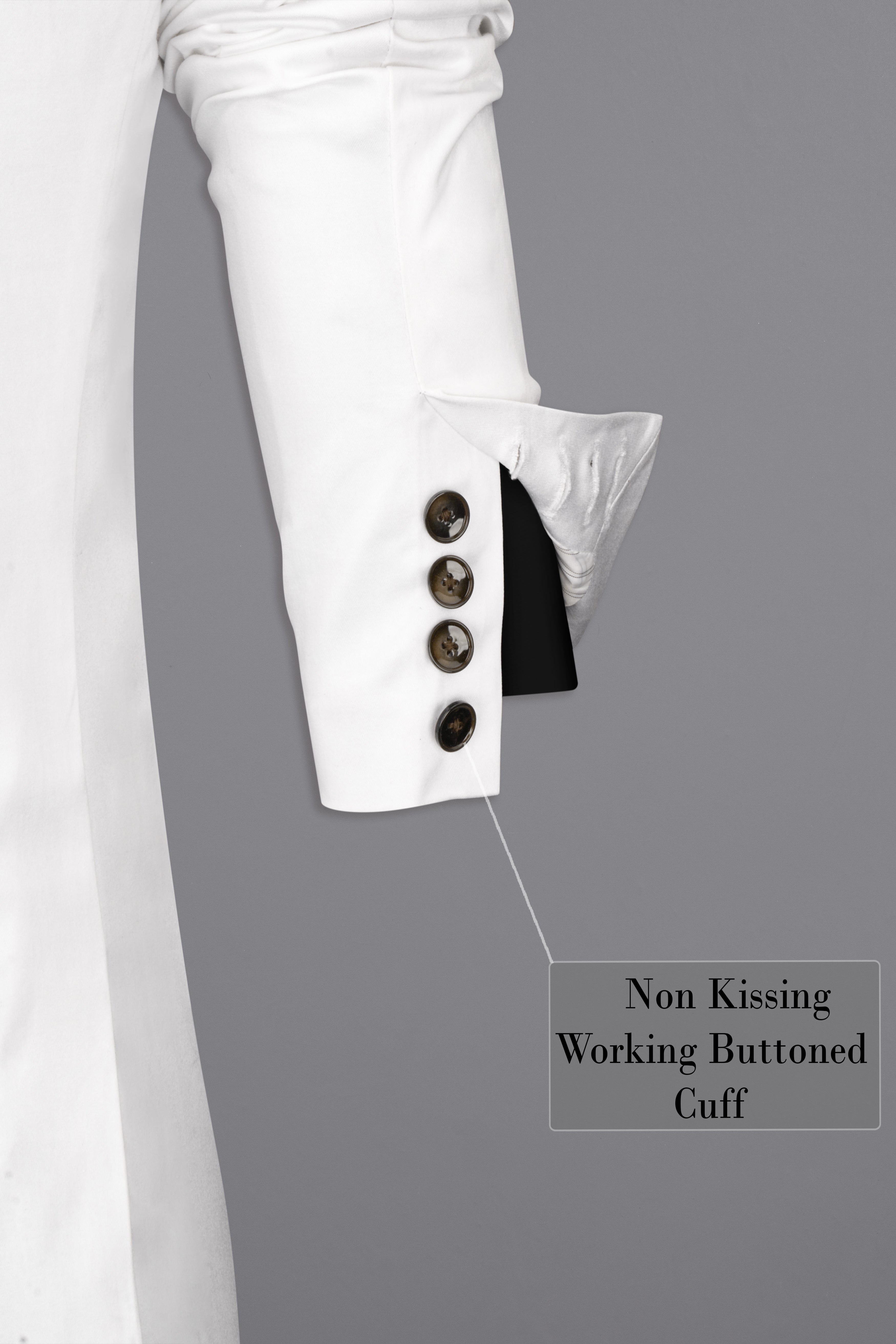 Bright White Stretchable Premium Cotton Tuxedo traveler Blazer