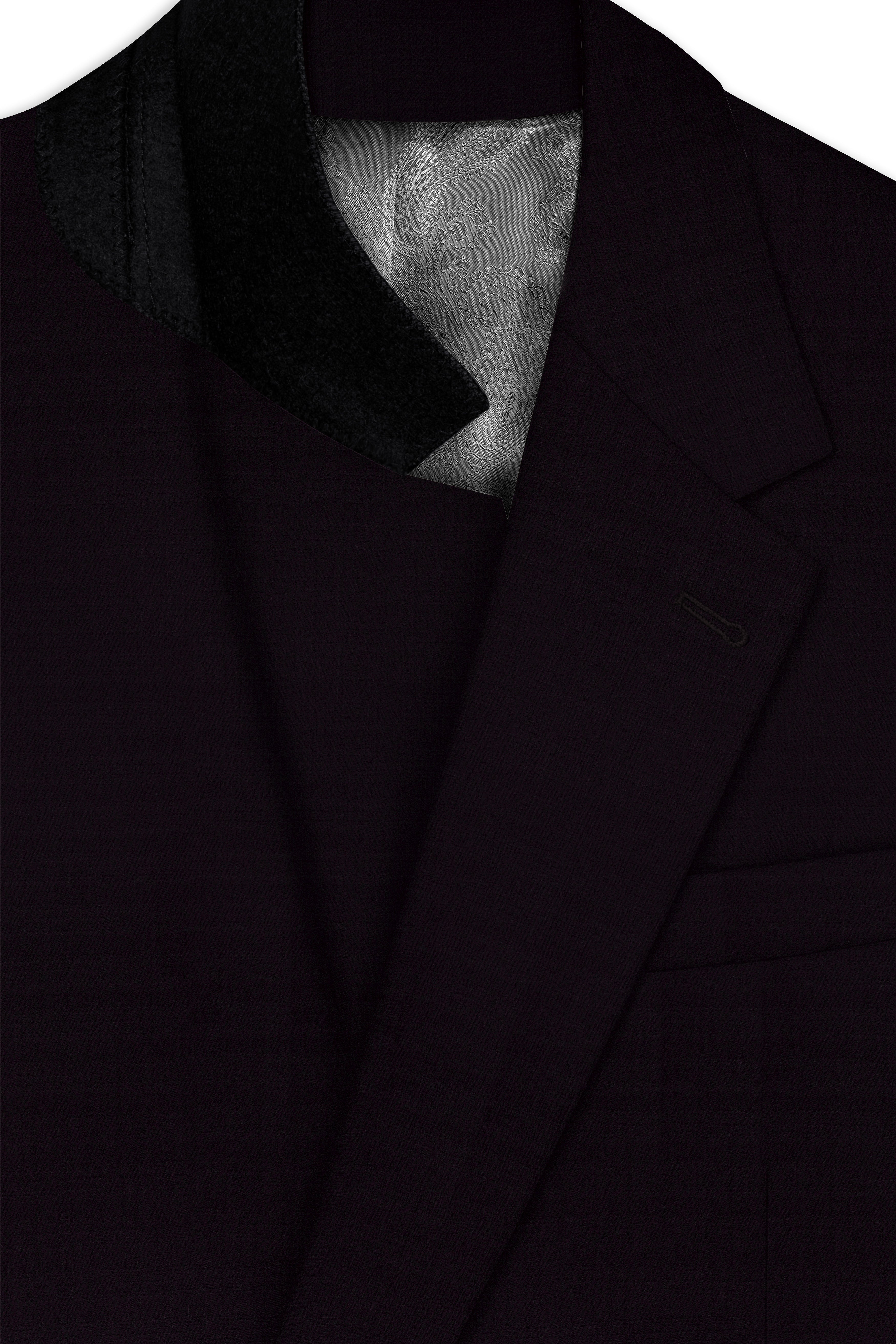 Noctivra-Cinder Black Wool Rich Single Breasted Blazer