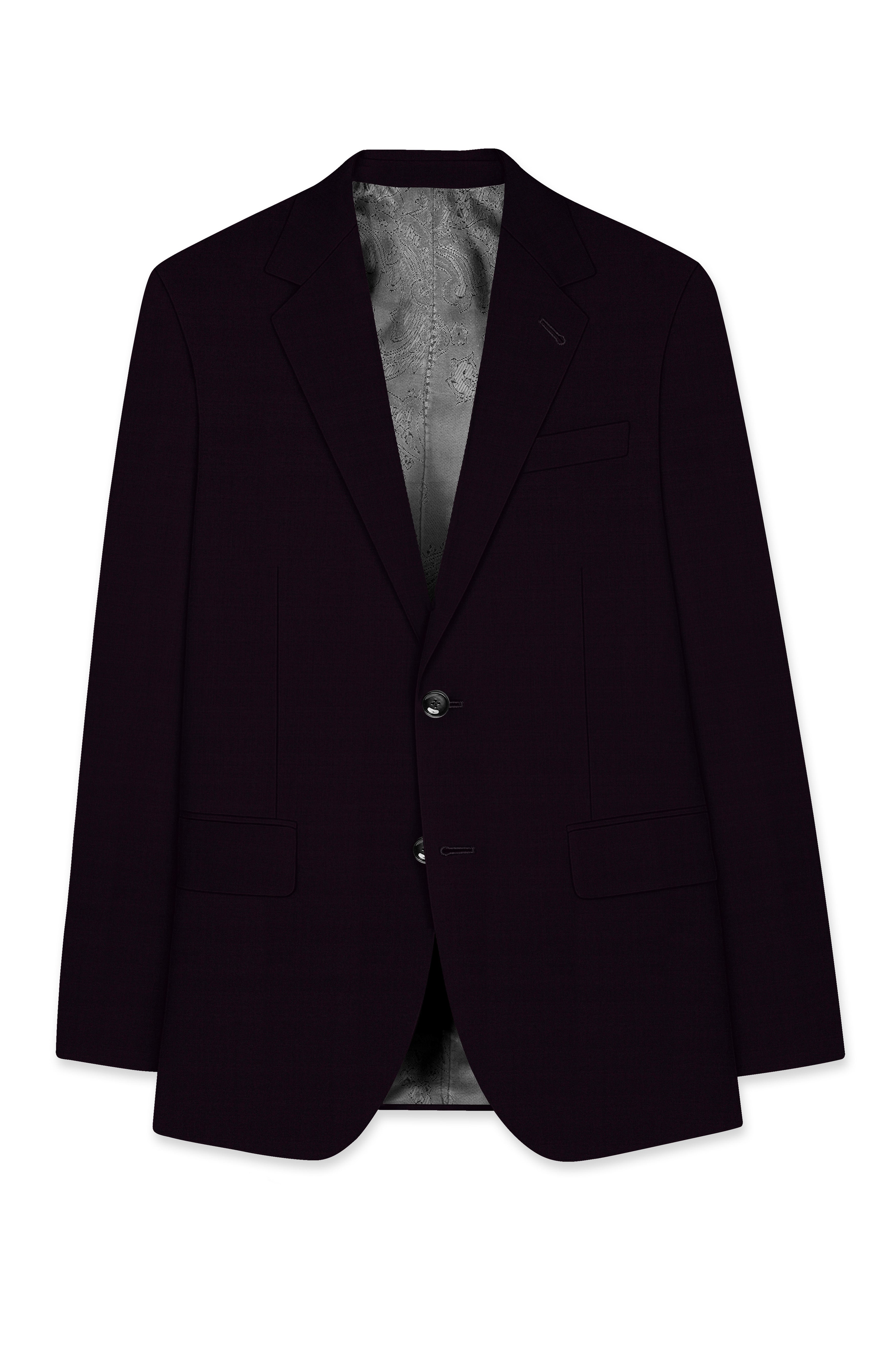 Noctivra-Cinder Black Wool Rich Single Breasted Blazer