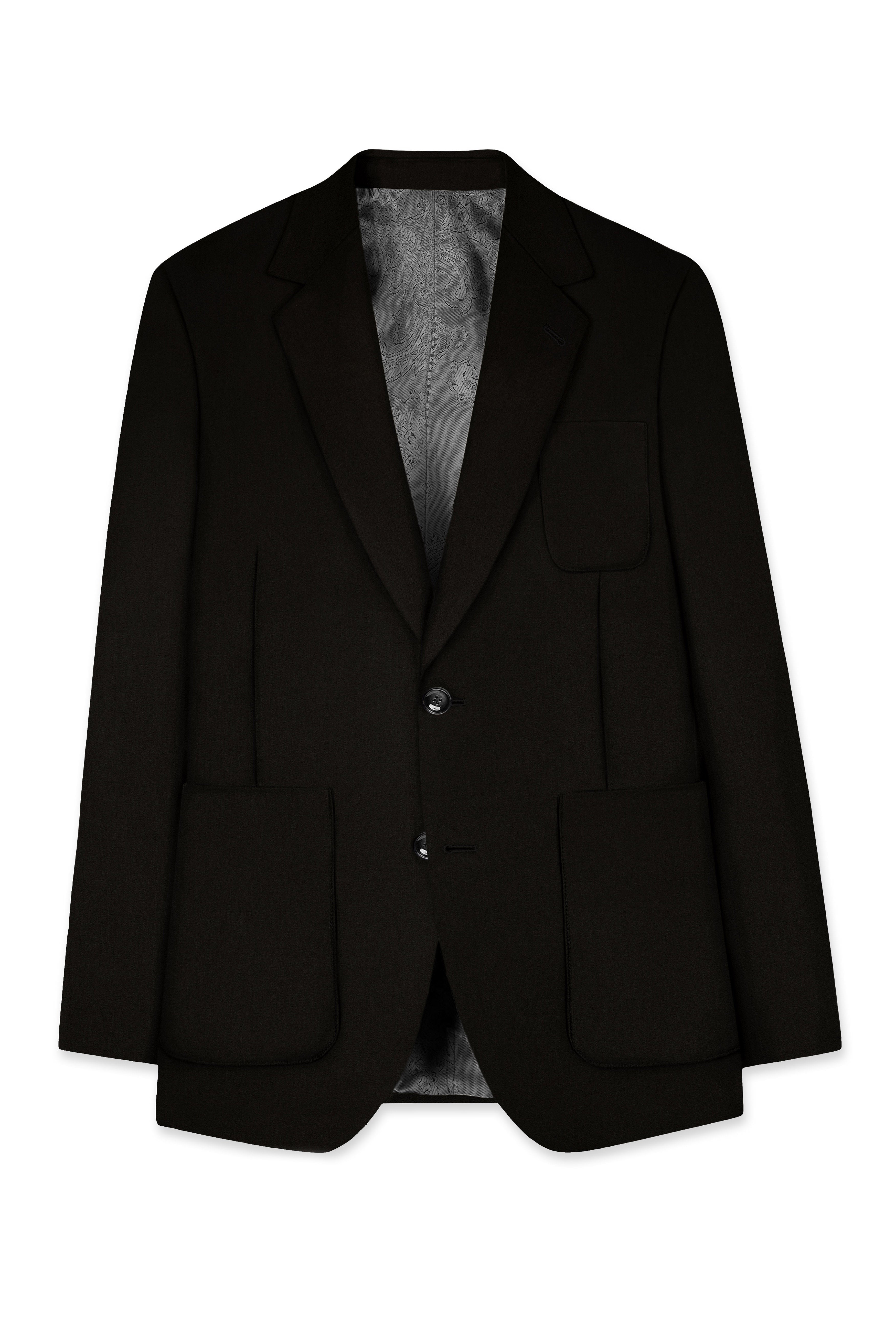 Jadivra-Jade Black Premium Cotton Single Breasted Sports Blazer