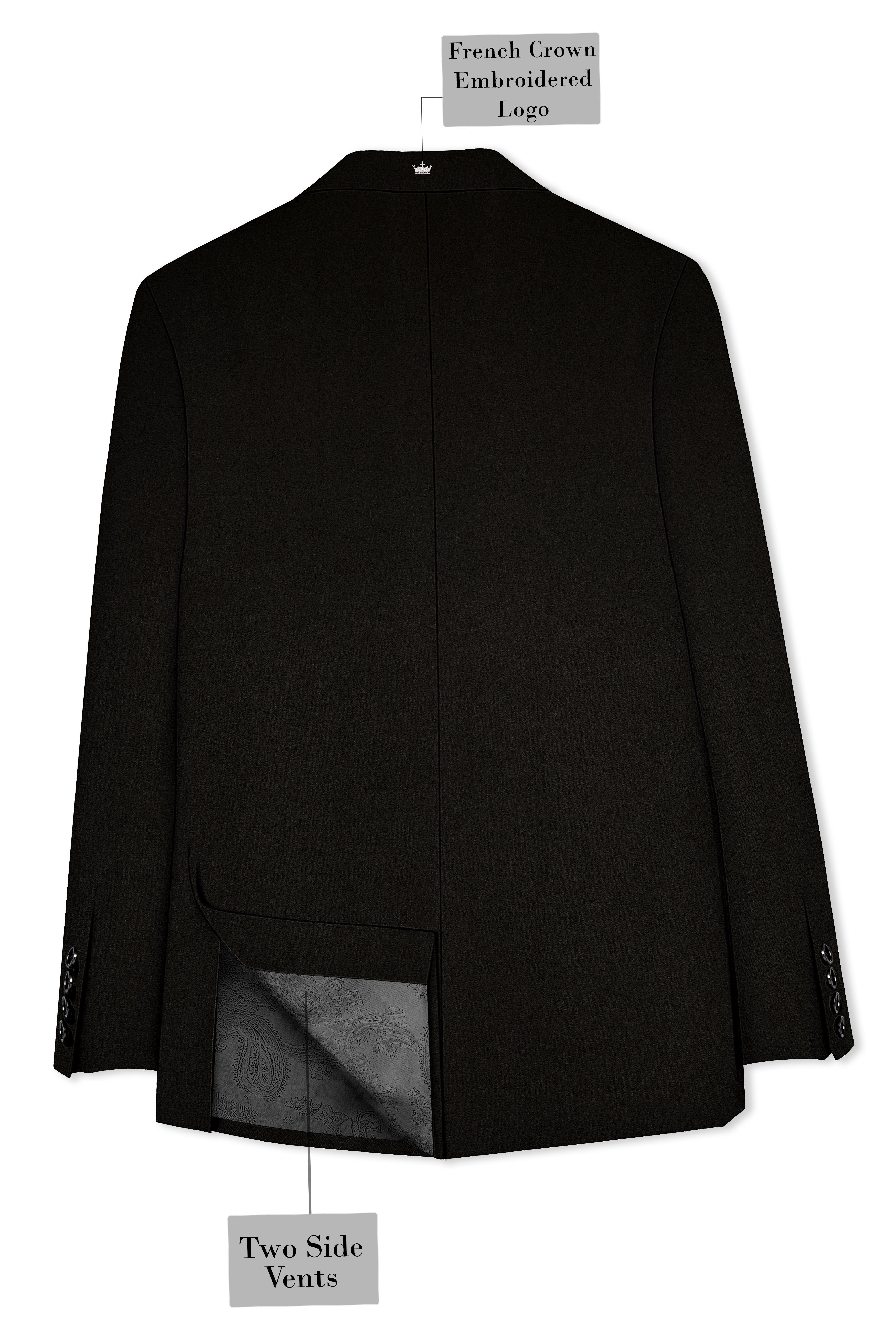 Jadivra-Jade Black Premium Cotton Single Breasted Sports Blazer