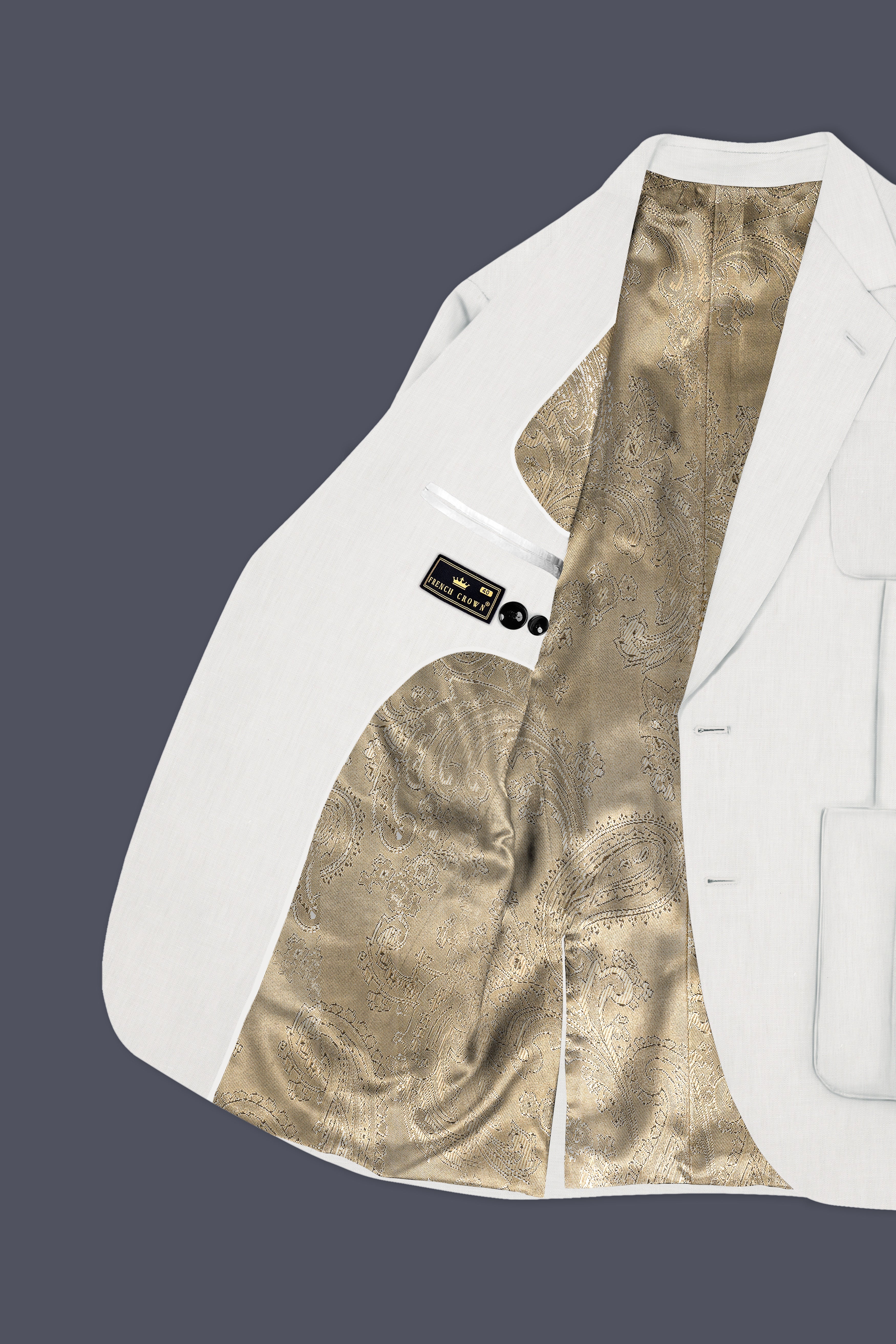 Ivovira-Amour Cream Premium Cotton Single Breasted Sports Blazer
