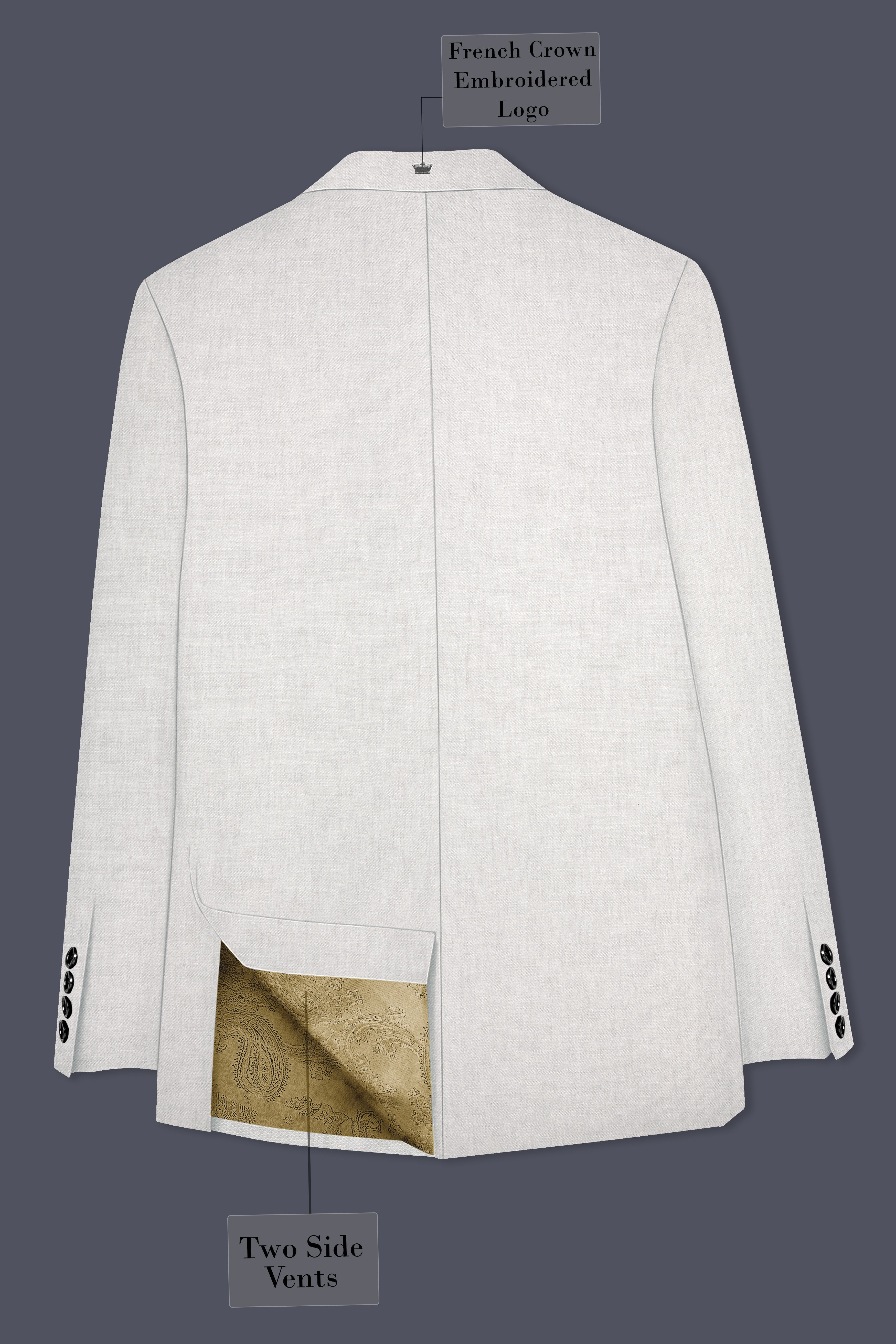 Ivovira-Amour Cream Premium Cotton Single Breasted Sports Blazer