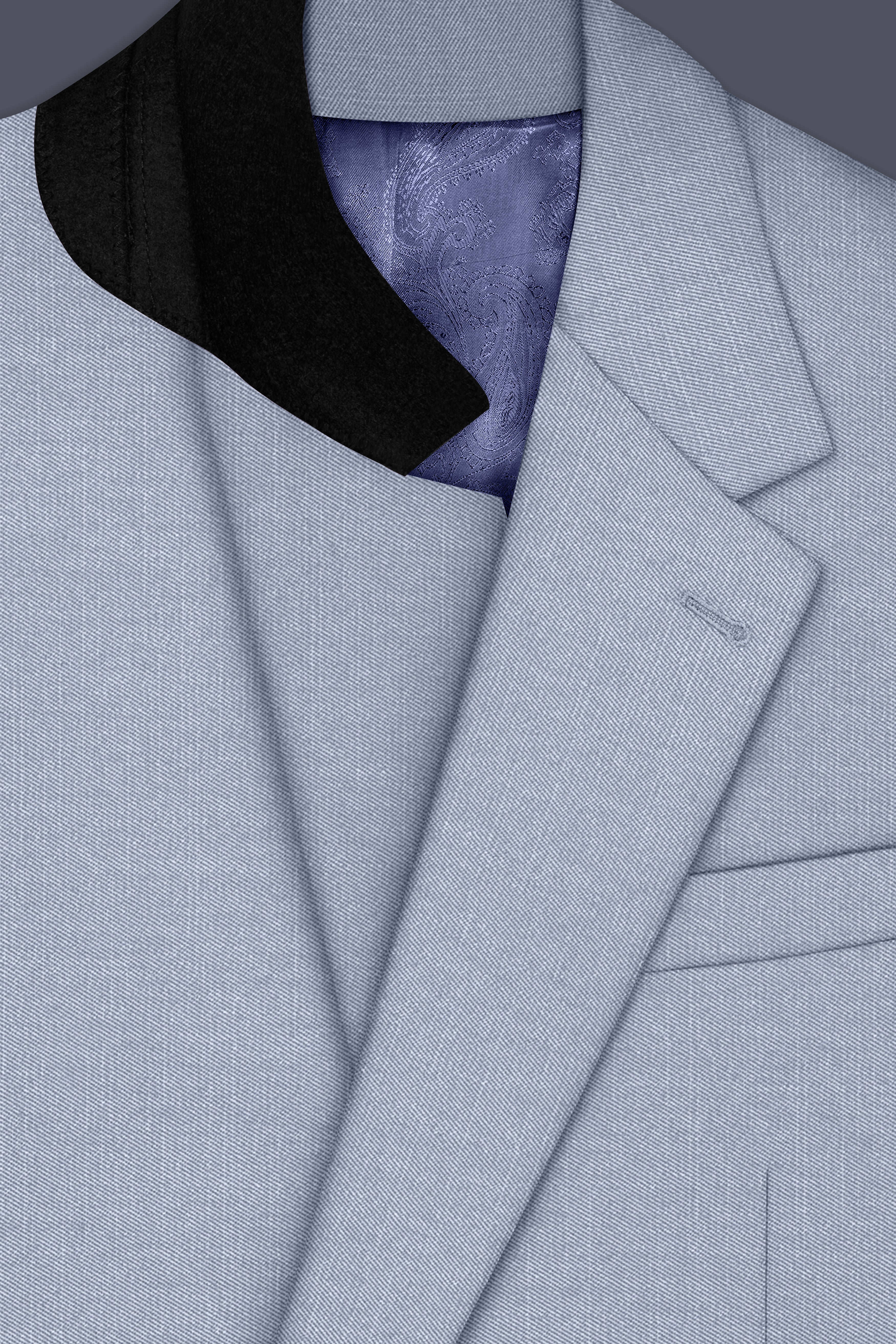 Mistivell-Mountain Mist Gray Wool Rich Single Breasted Stretchable traveler Blazer