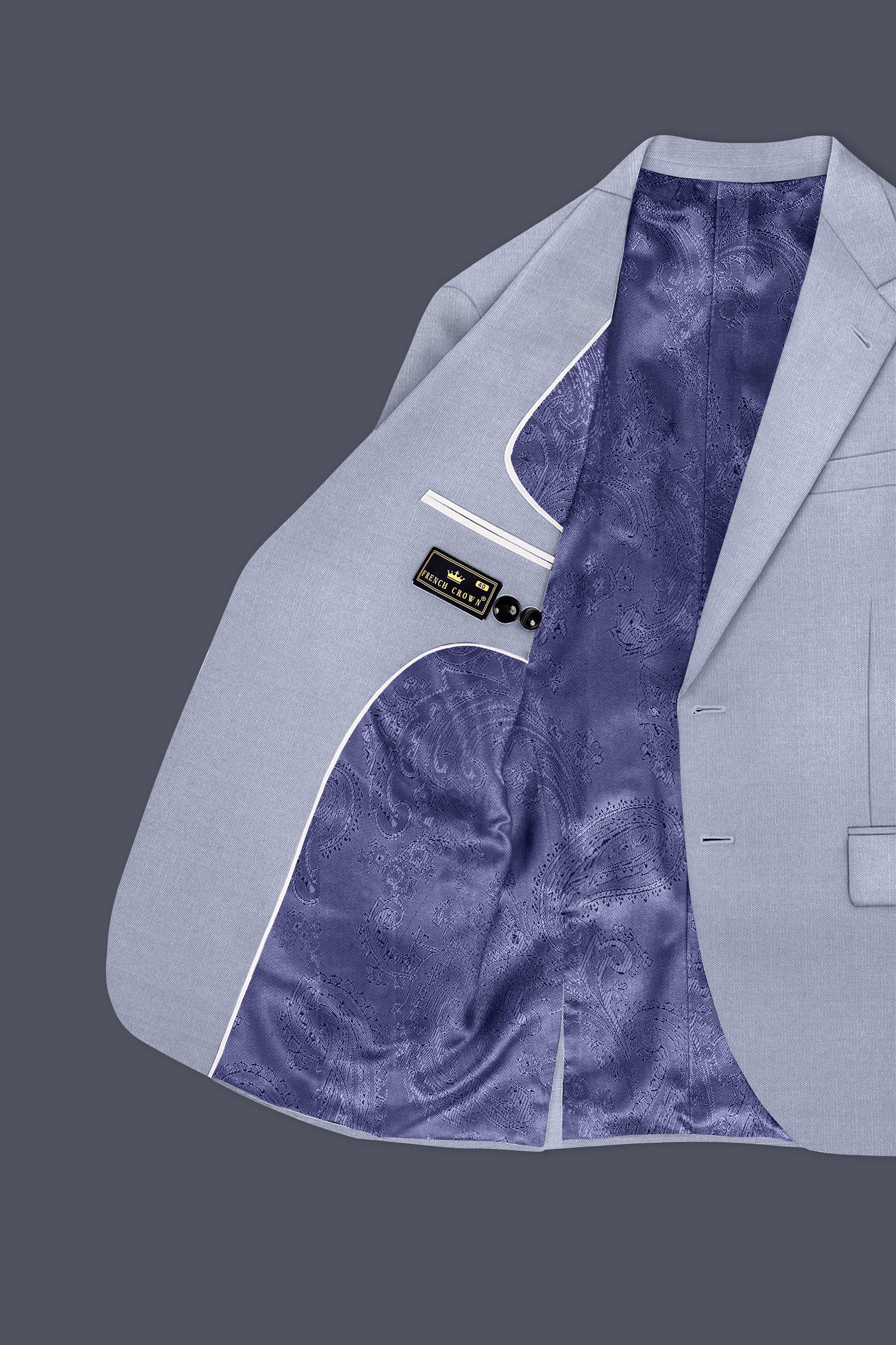 Mistivell-Mountain Mist Gray Wool Rich Single Breasted Stretchable traveler Blazer